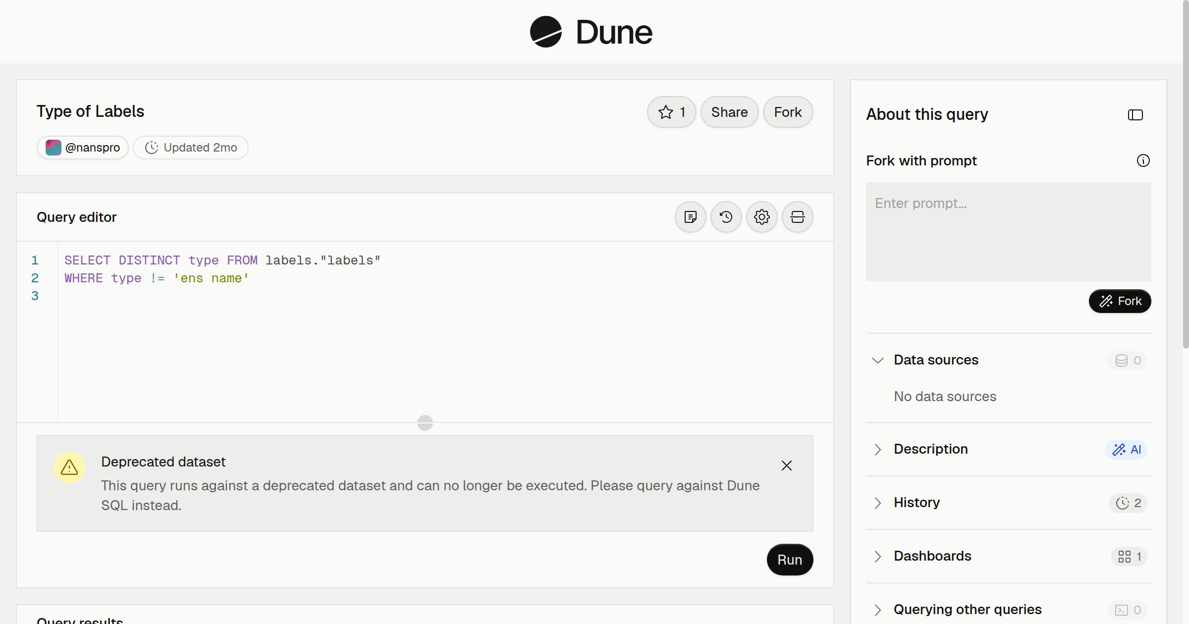 Type of Labels | Dune