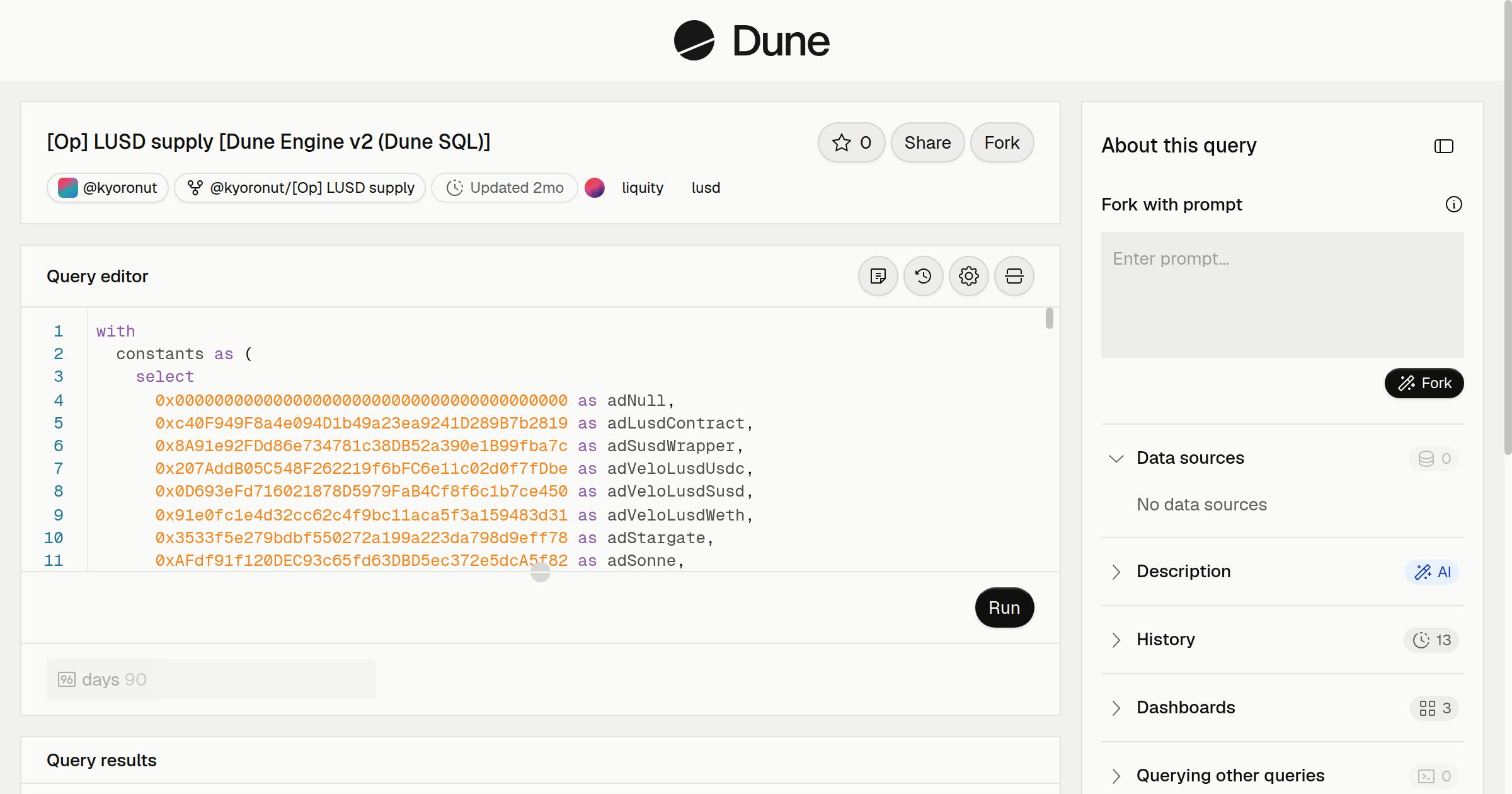 [Op] LUSD supply [Dune Engine v2 (Dune SQL)] | Dune