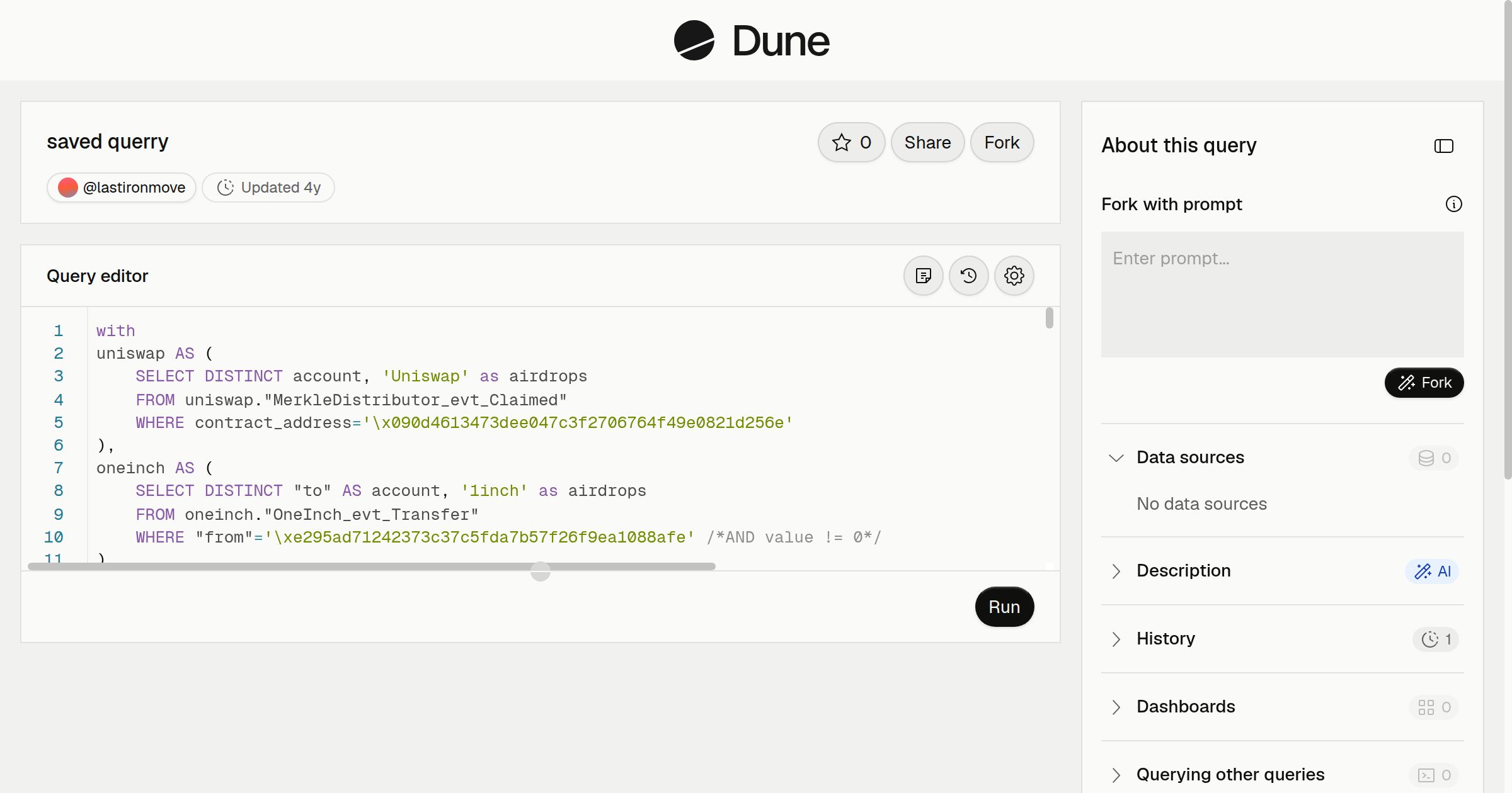 saved querry | Dune