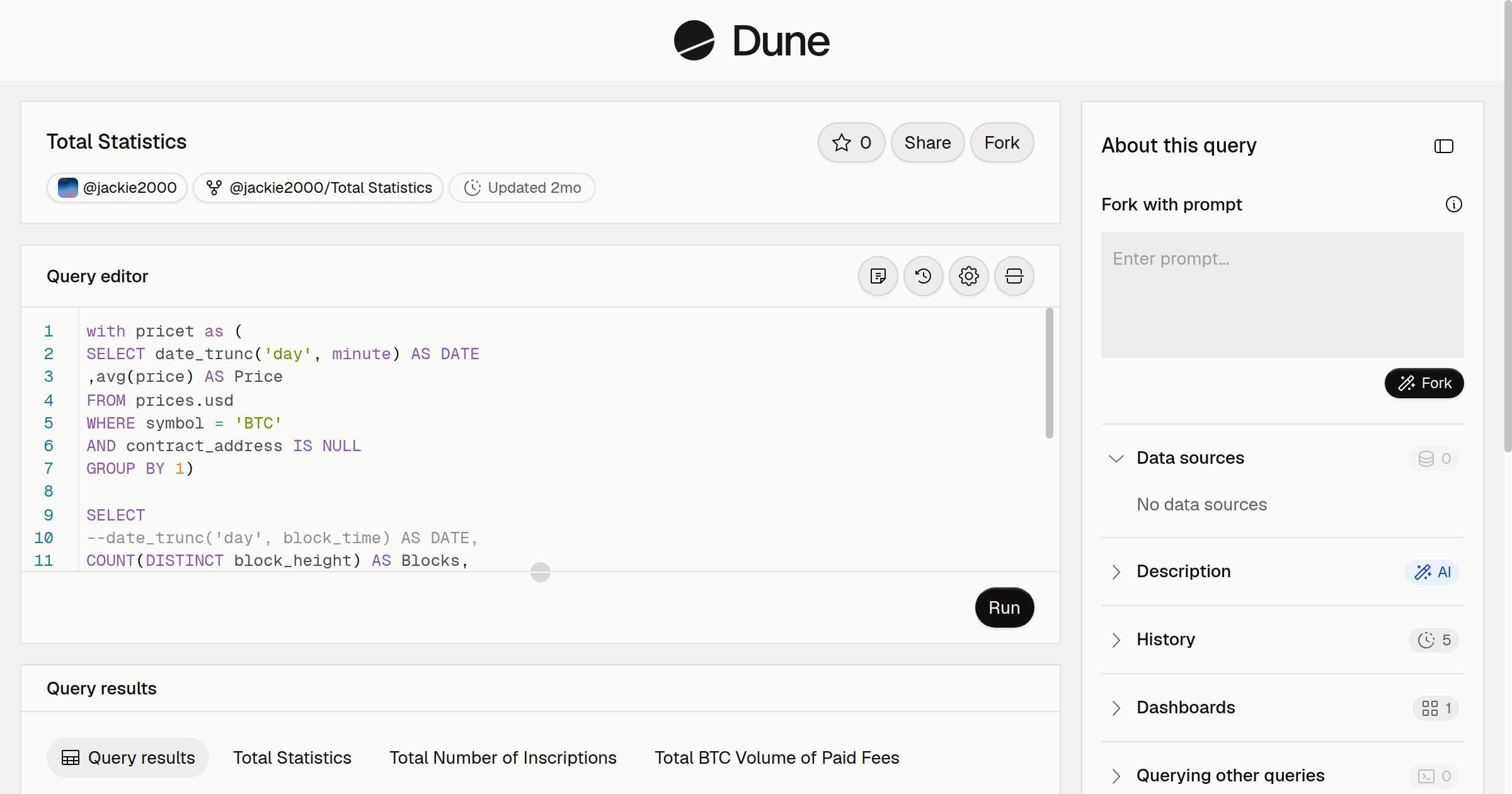 Total Statistics | Dune