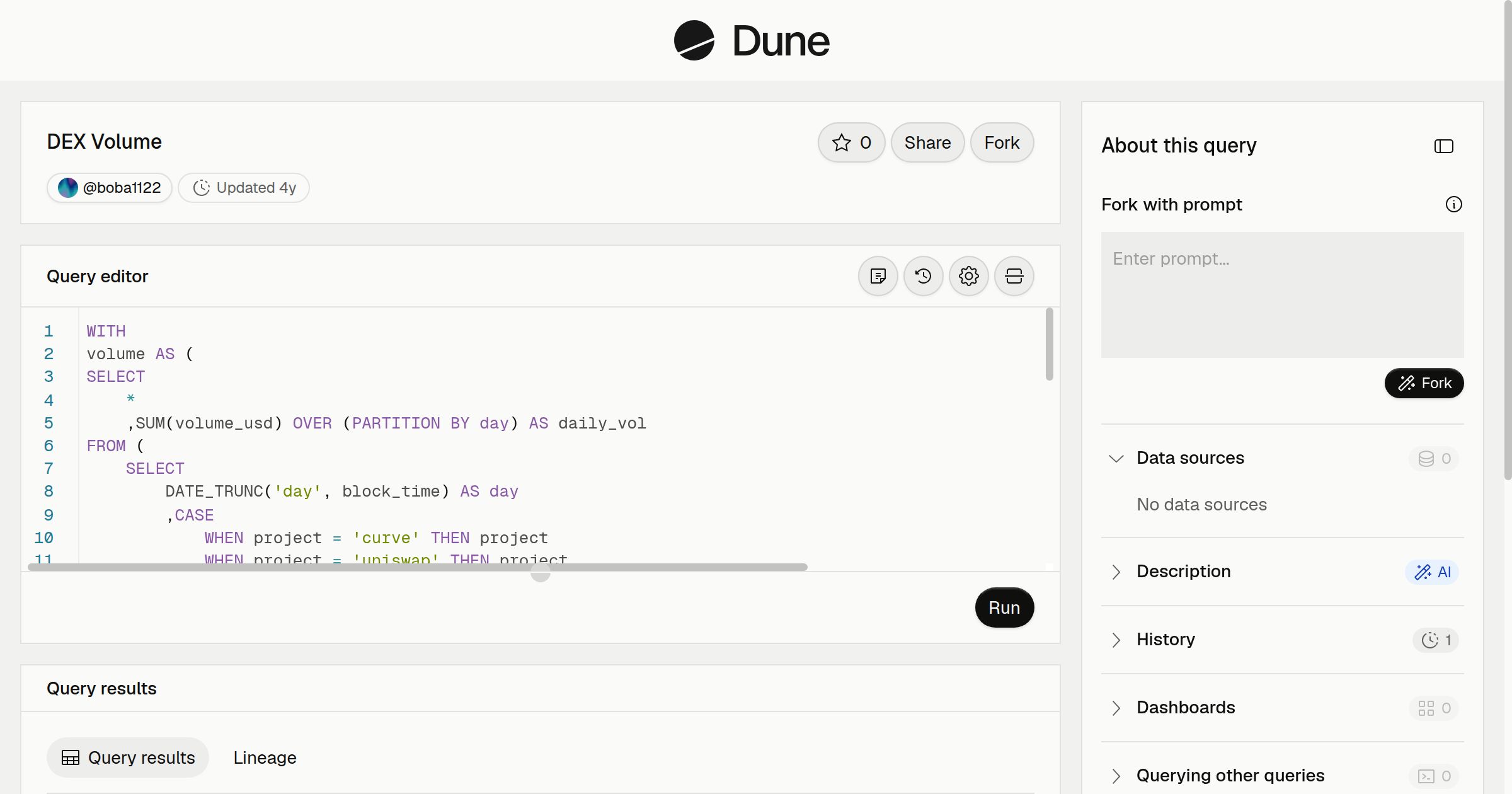 DEX Volume | Dune