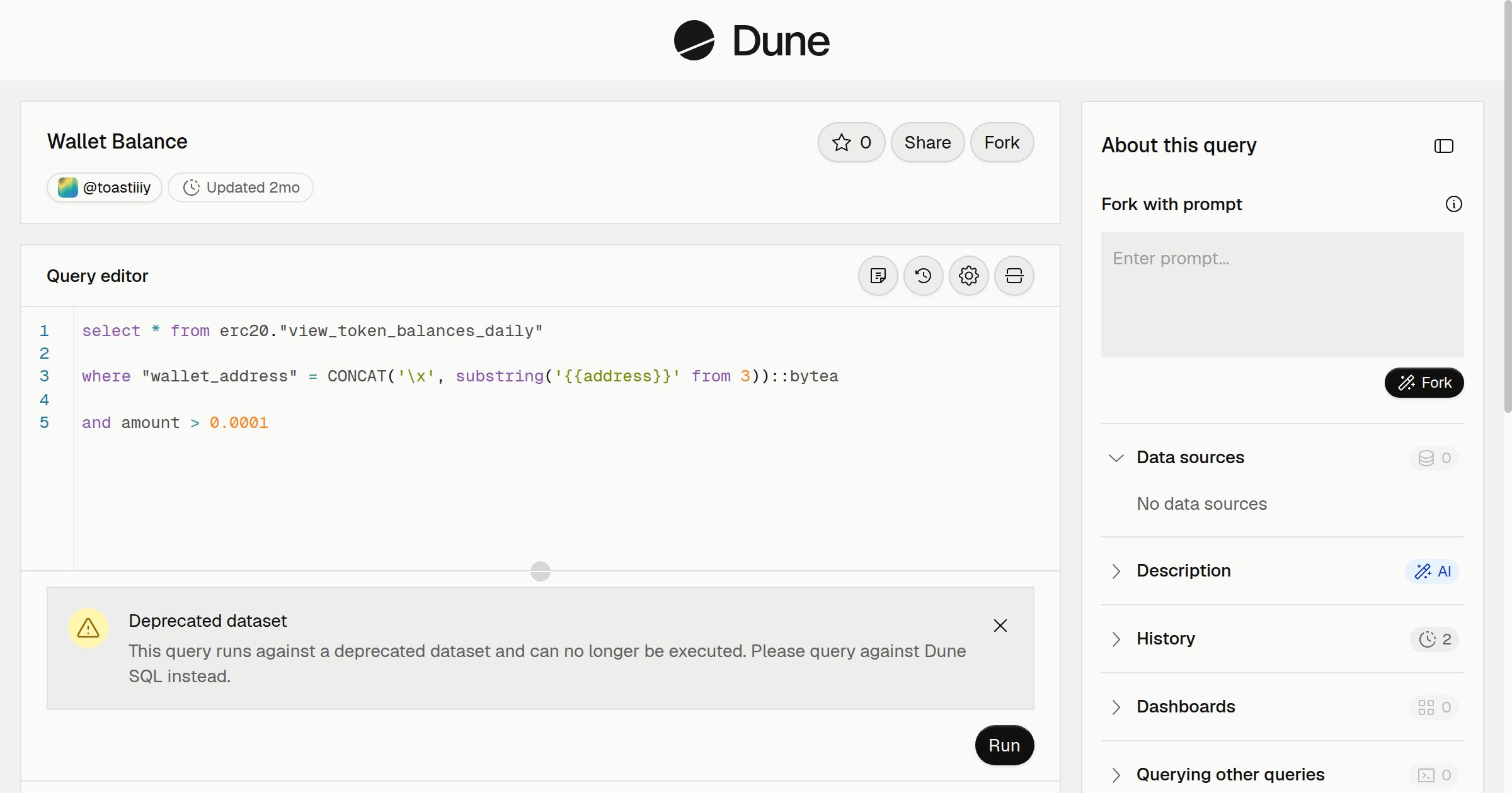 Wallet Balance | Dune