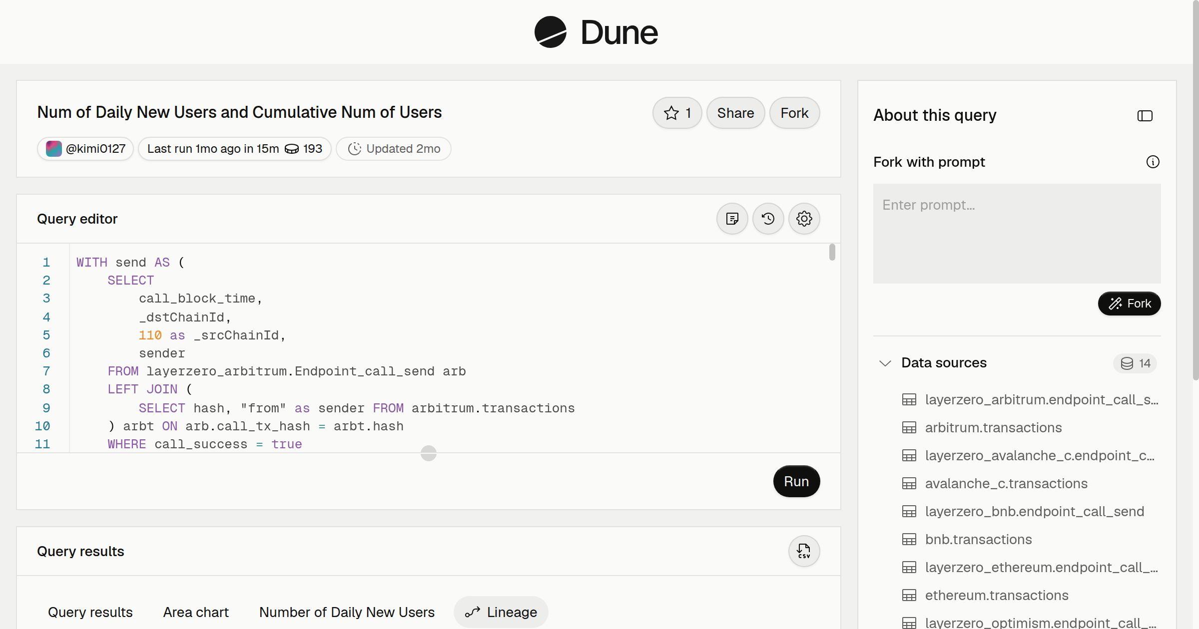 Num of Daily New Users and Cumulative Num of Users | Dune