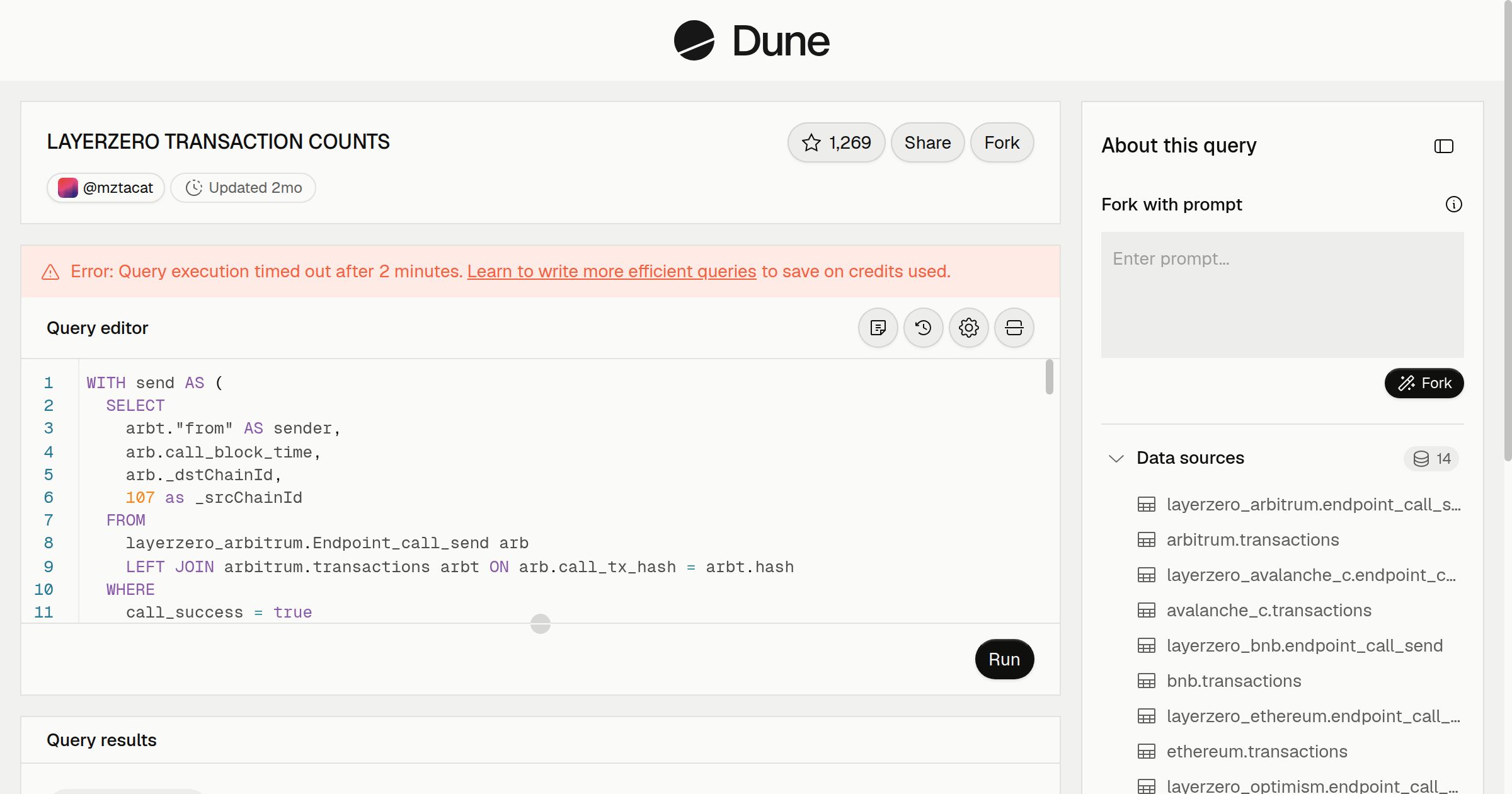 LAYERZERO TRANSACTION COUNTS | Dune