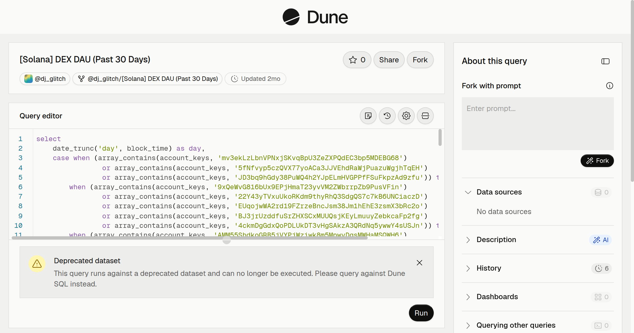 [Solana] DEX DAU (Past 30 Days) | Dune
