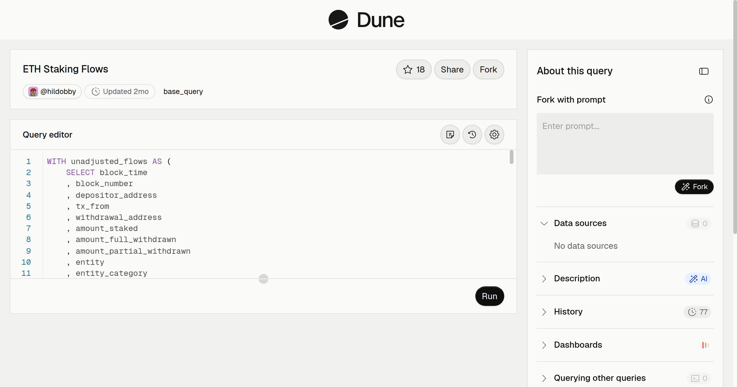 ETH Staking Flows | Dune