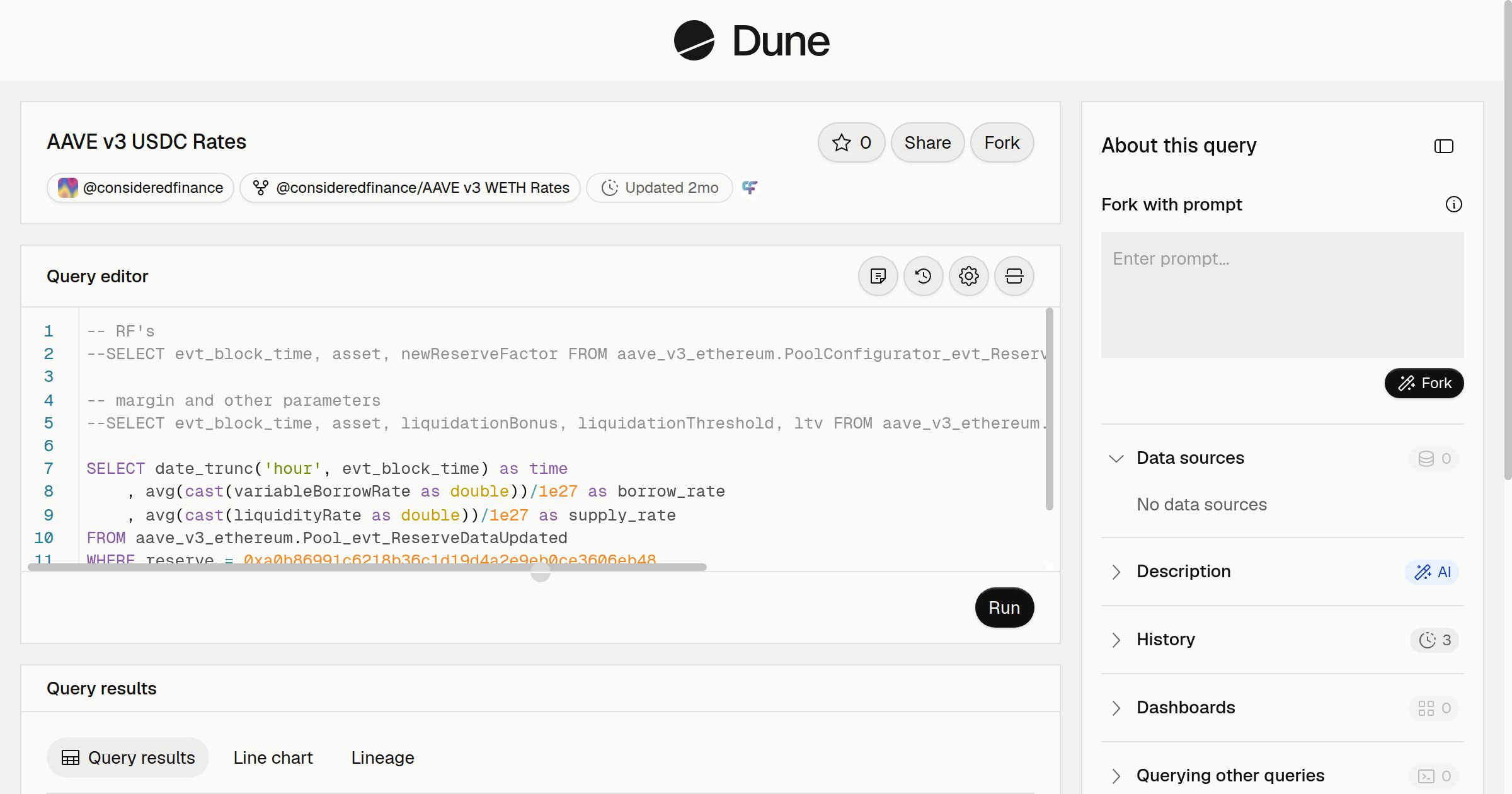 AAVE v3 USDC Rates | Dune
