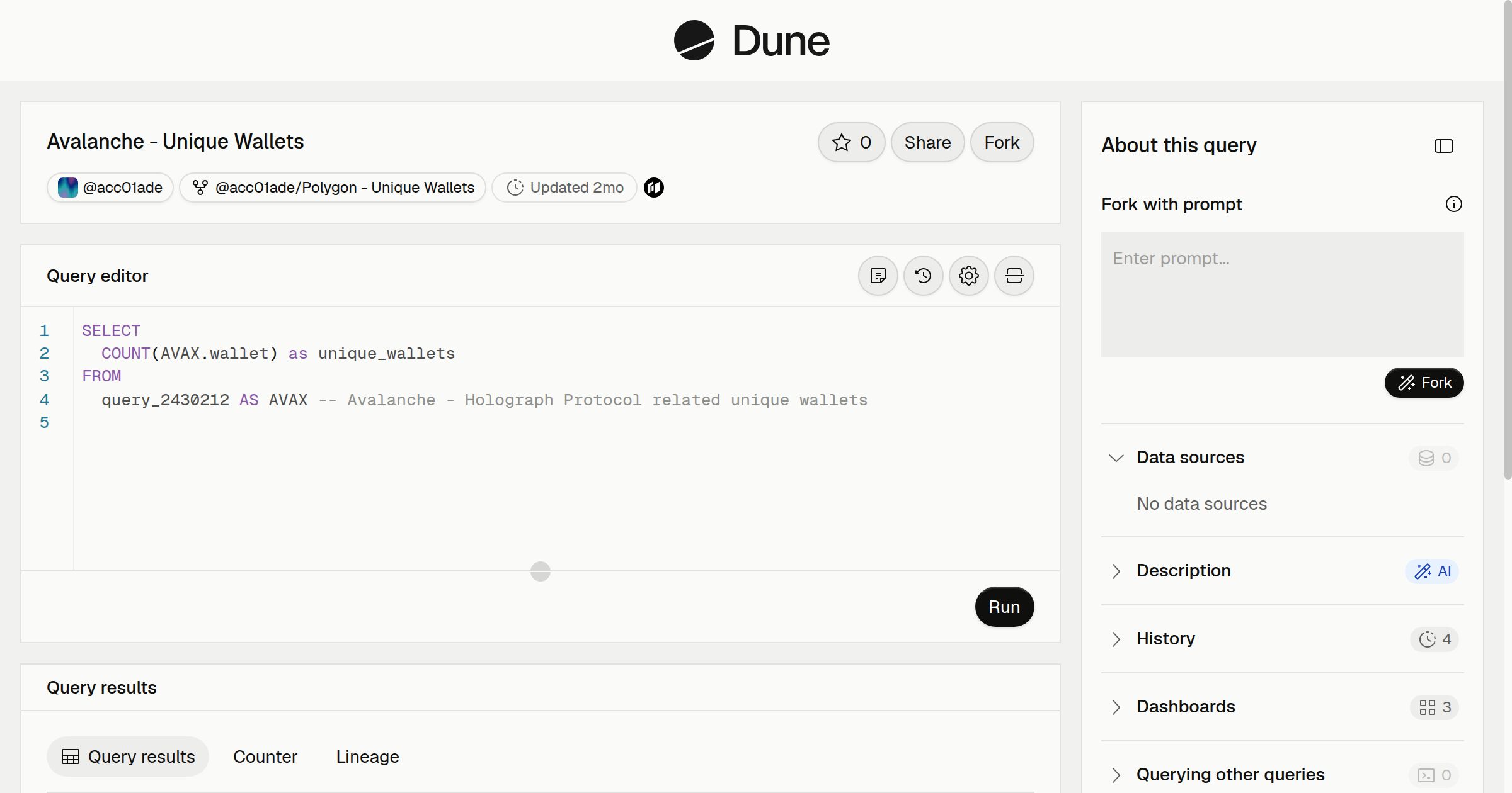 Avalanche - Unique Wallets | Dune