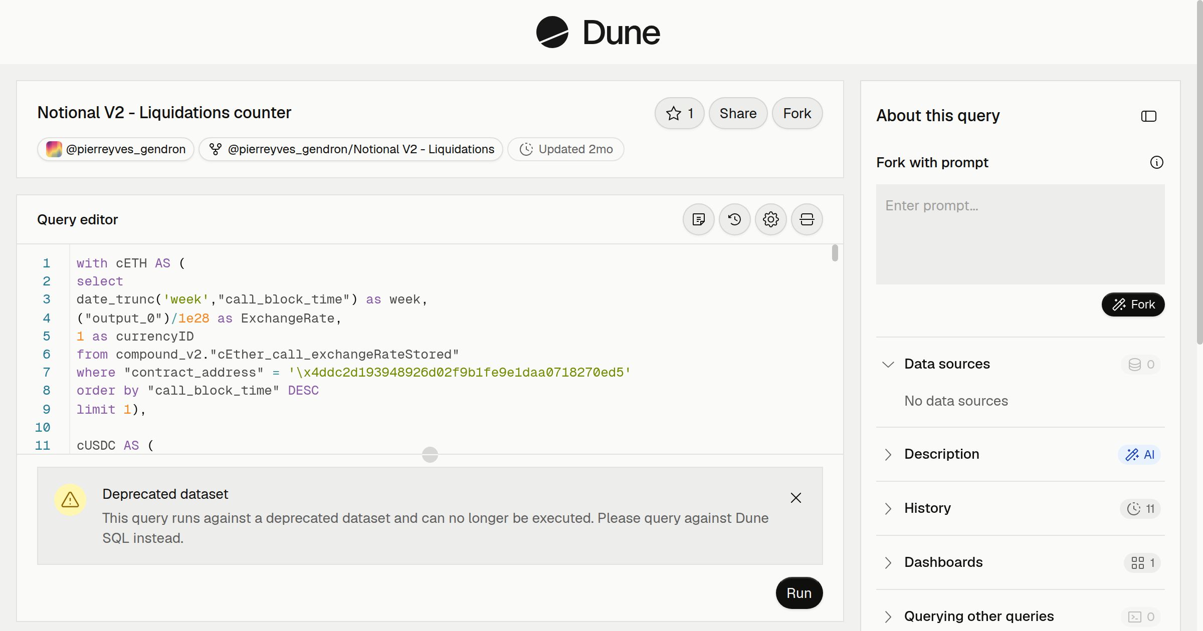 Notional V2 - Liquidations counter | Dune