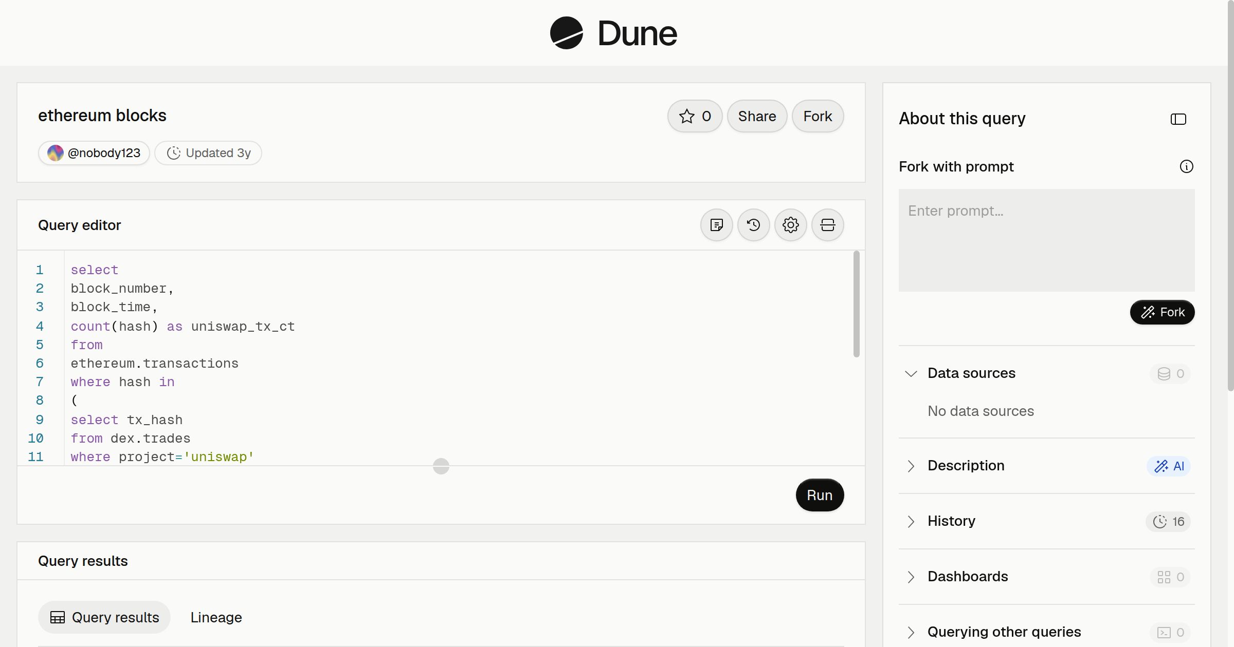 ethereum blocks | Dune