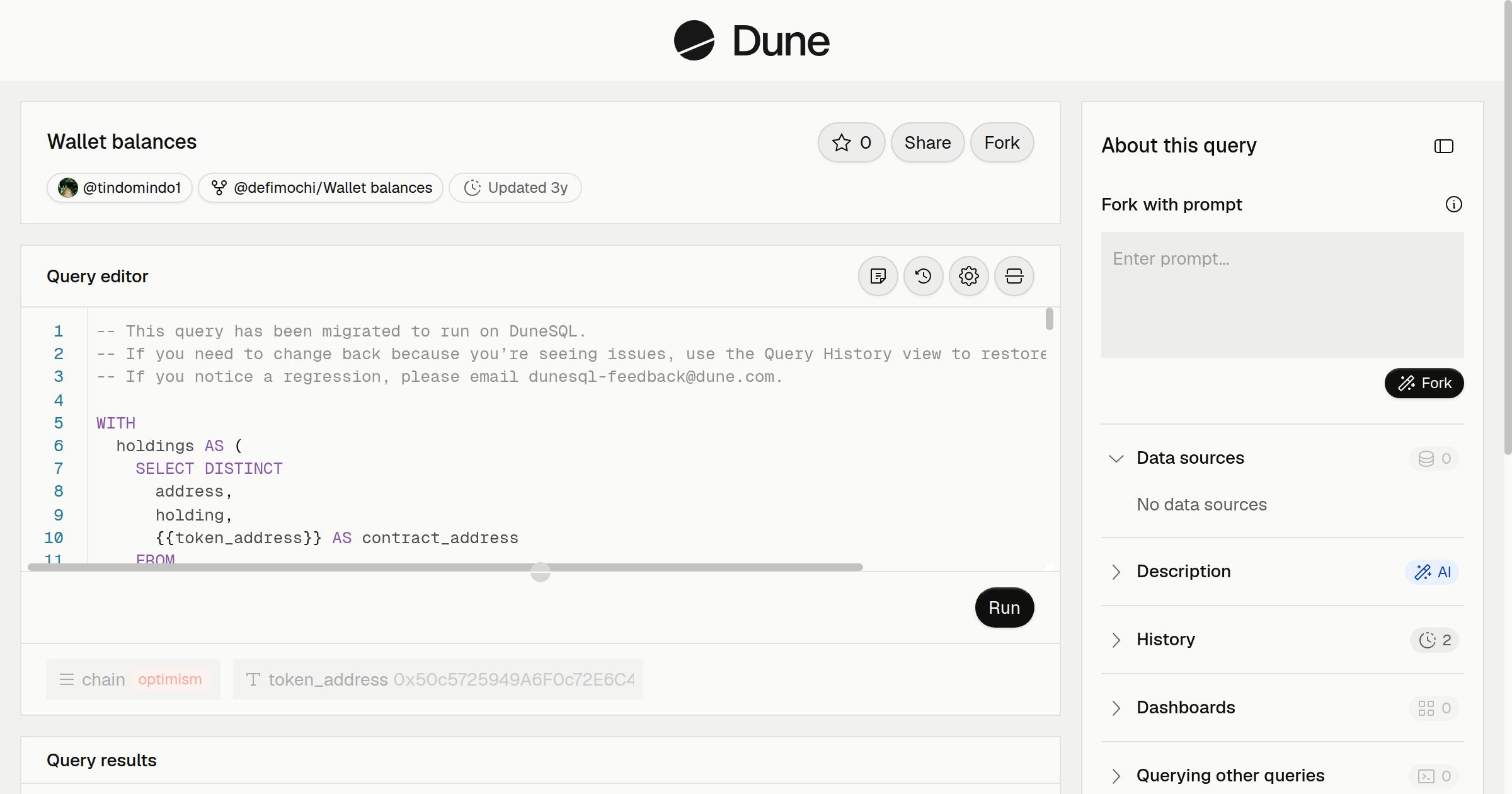 Wallet balances | Dune