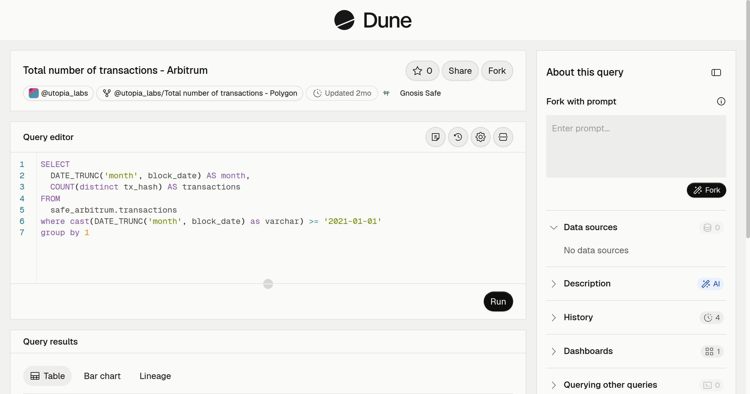Total number of transactions - Arbitrum | Dune