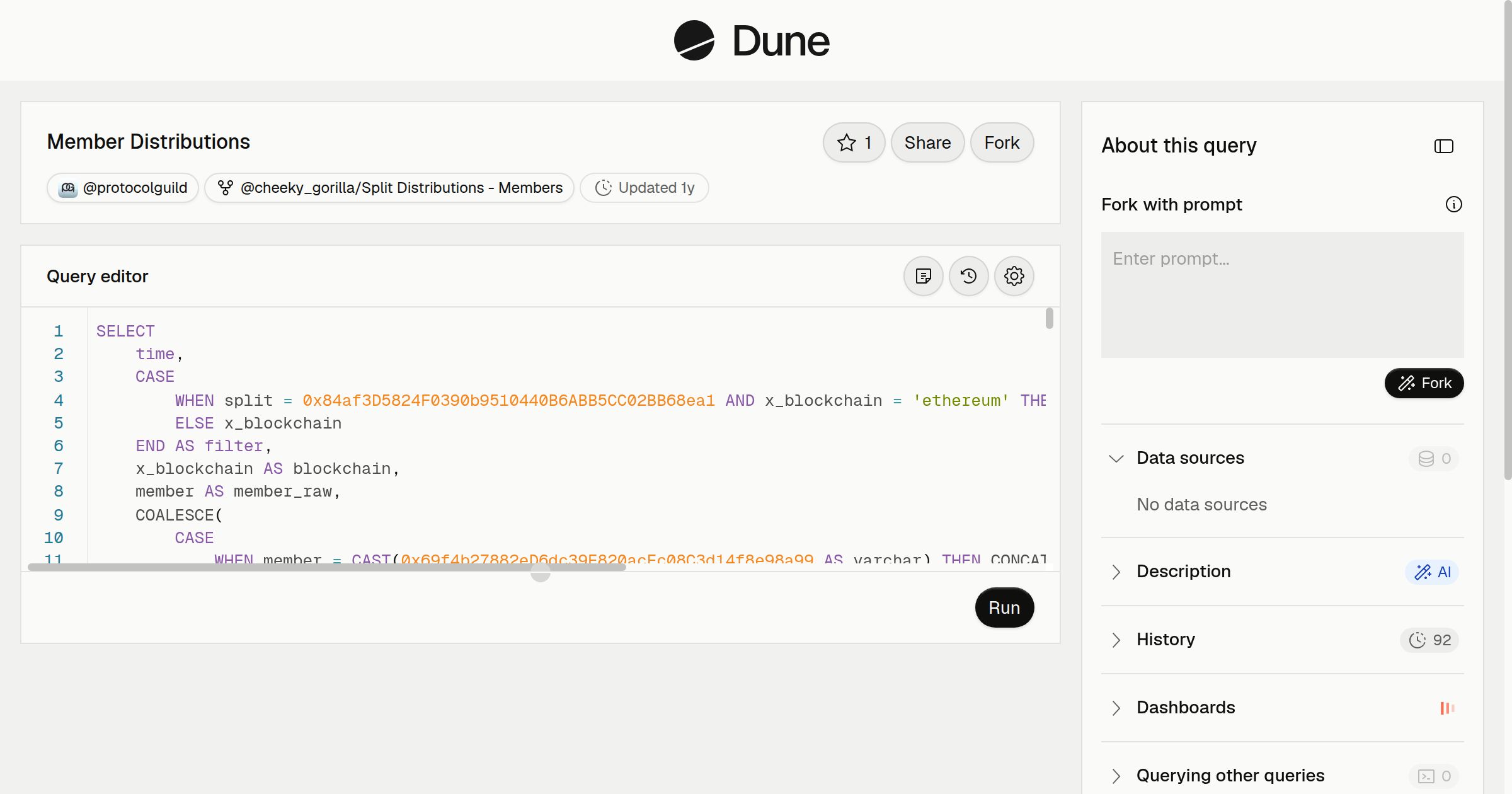 Member Distributions | Dune