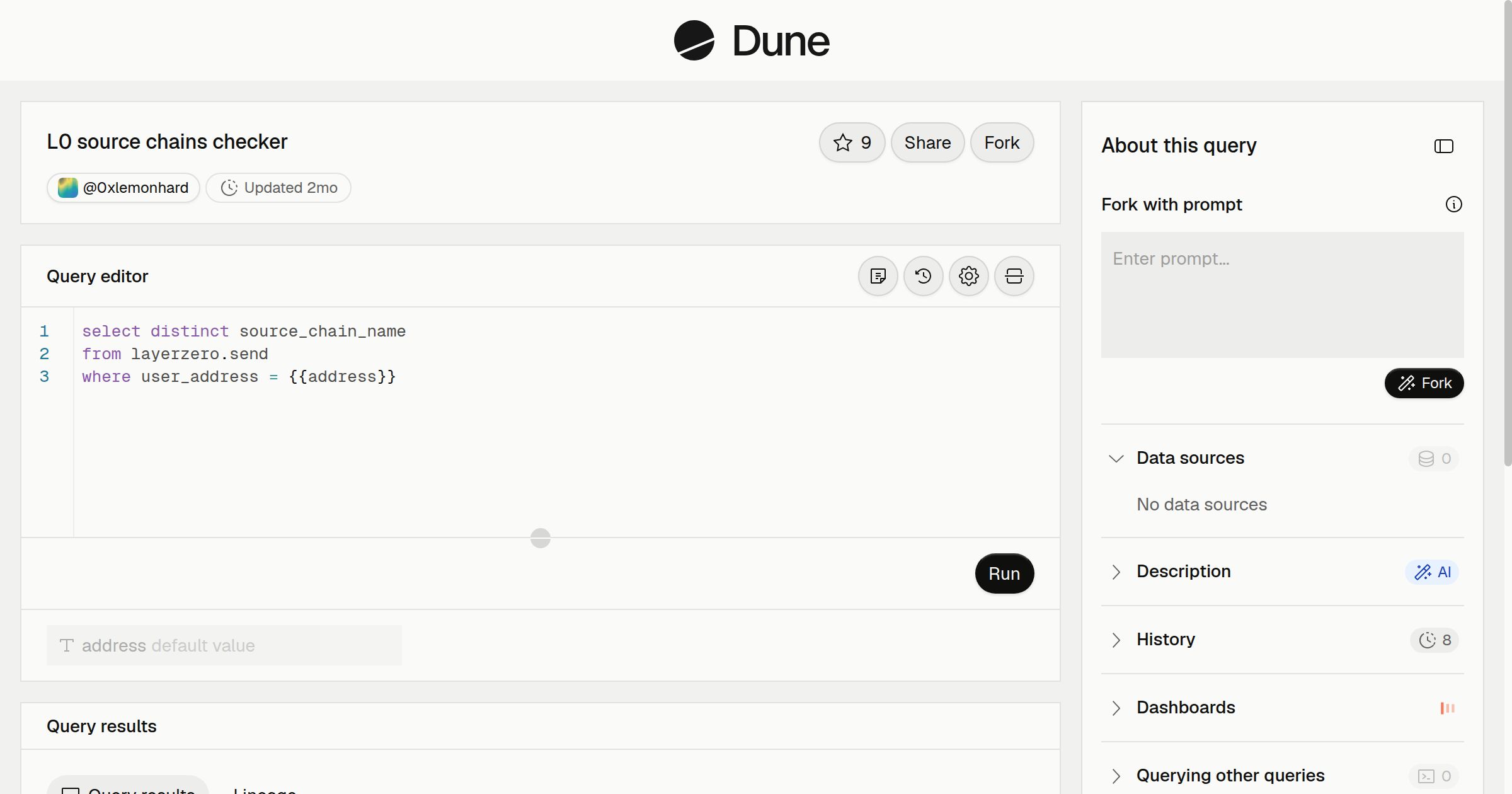 L0 source chains checker | Dune
