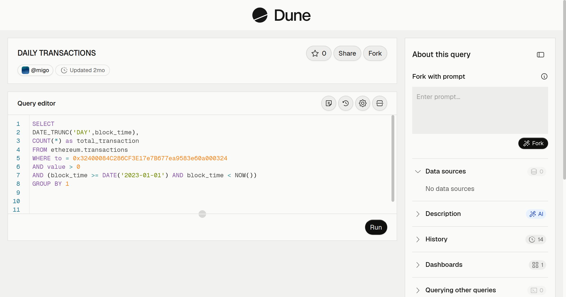 DAILY TRANSACTIONS | Dune