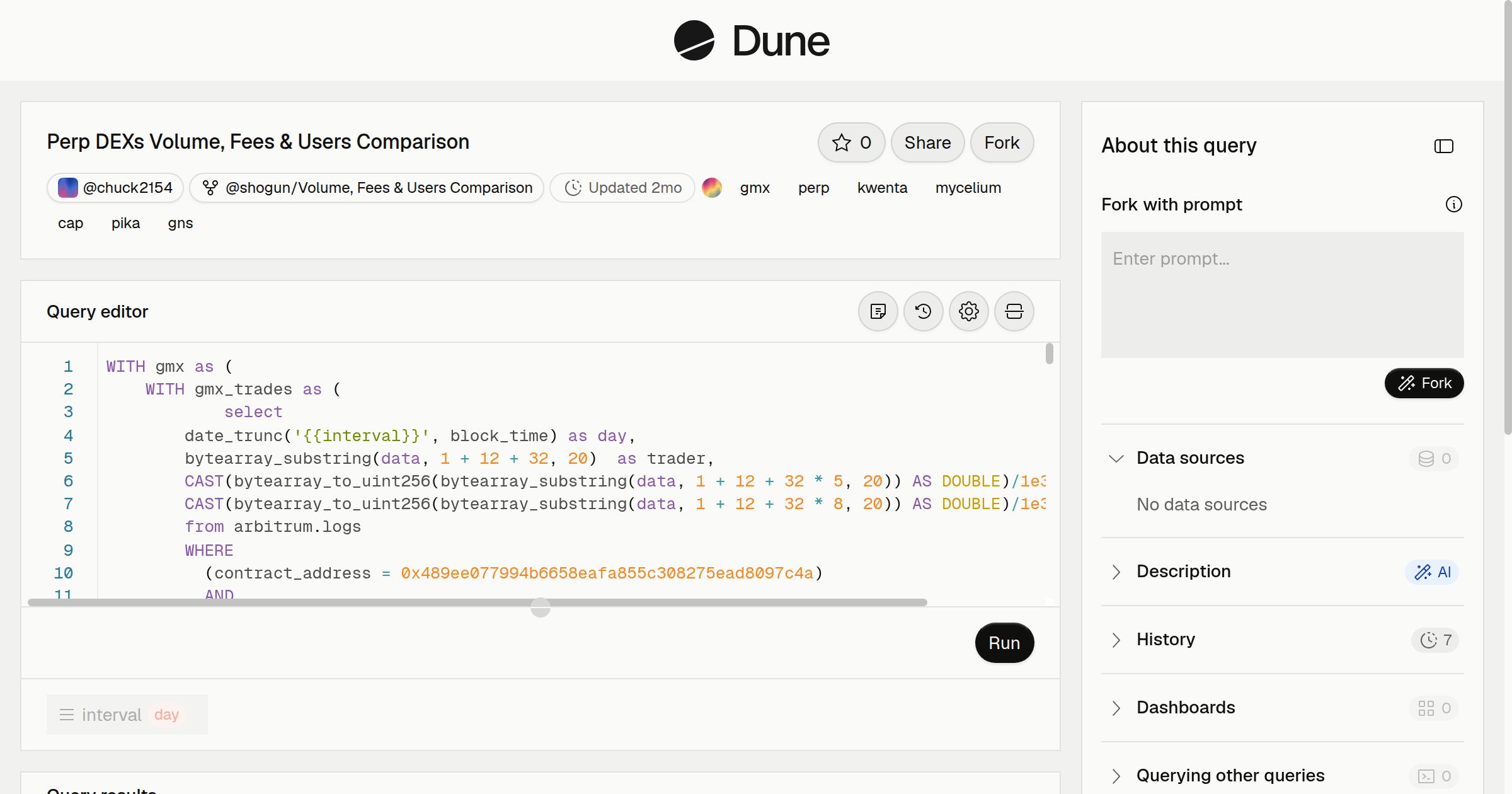 Perp DEXs Volume, Fees & Users Comparison | Dune