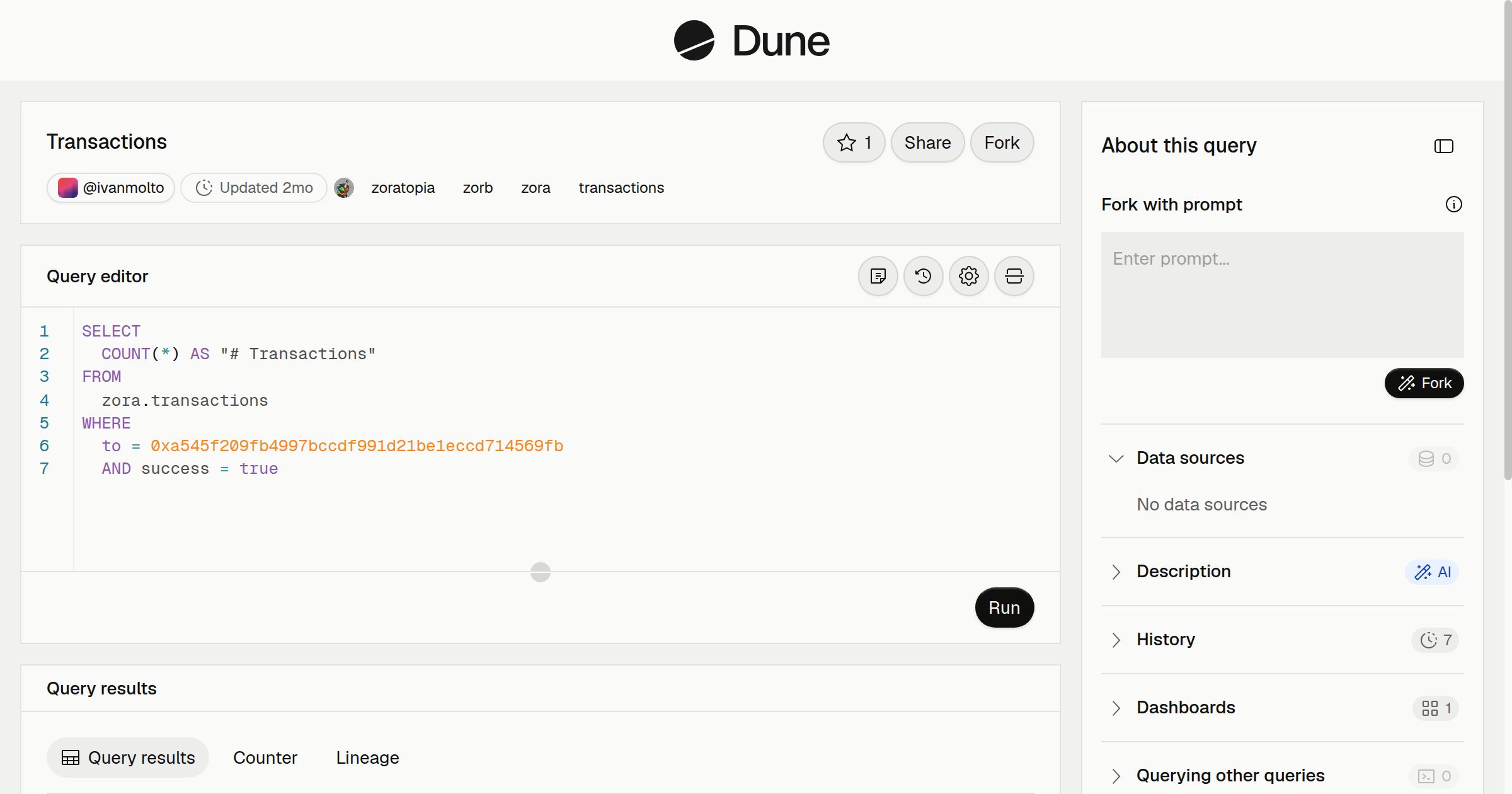 Transactions | Dune