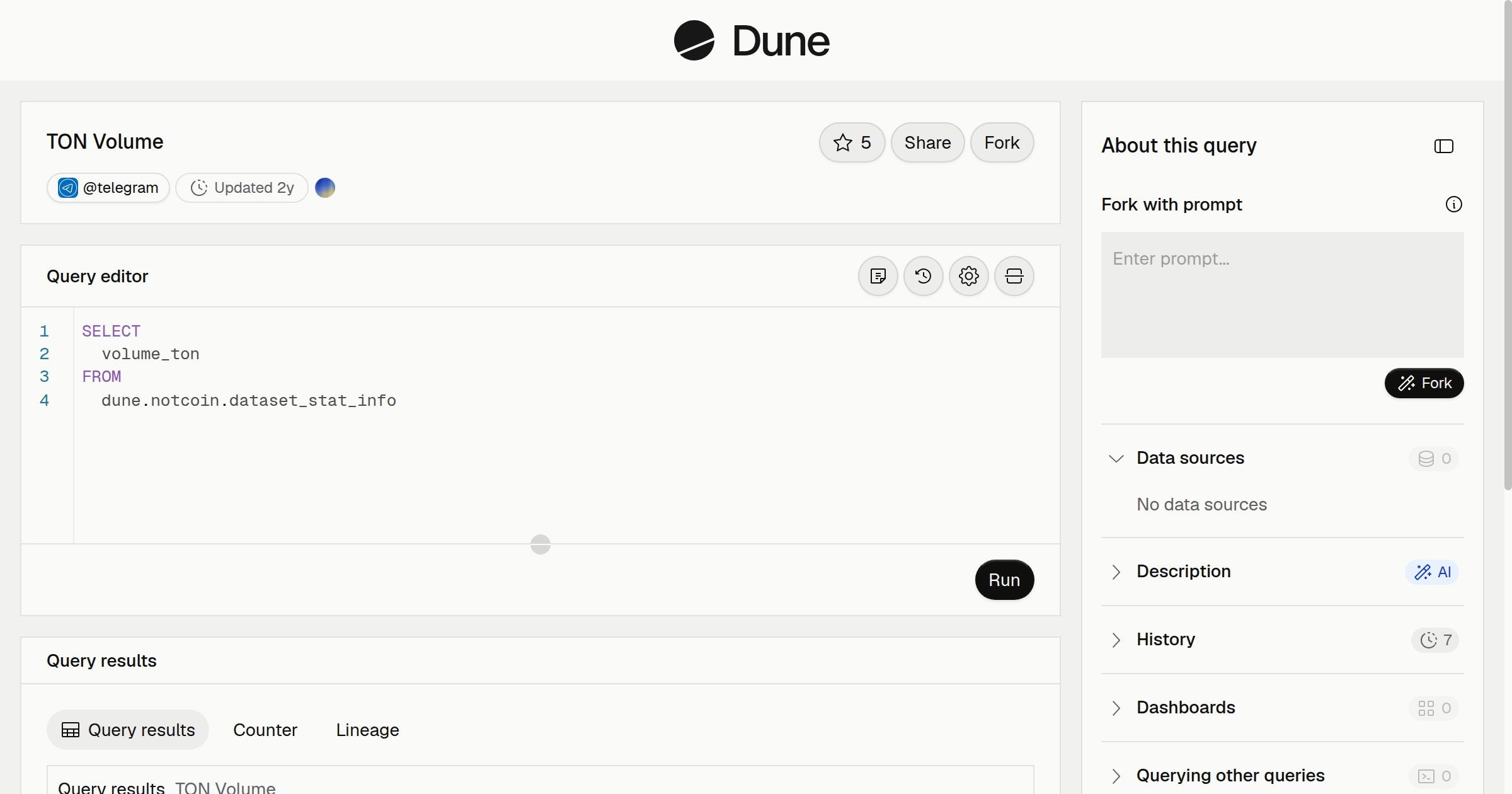 TON Volume | Dune