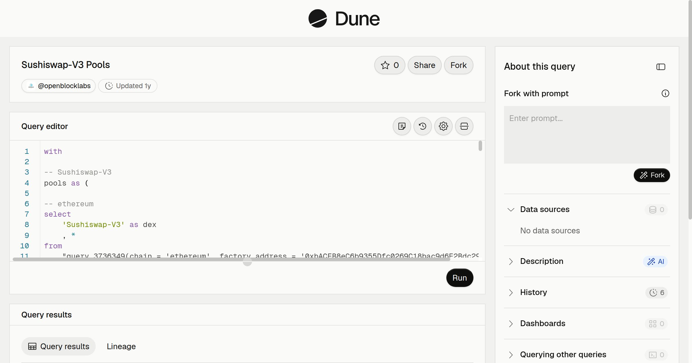 Sushiswap-V3 Pools | Dune