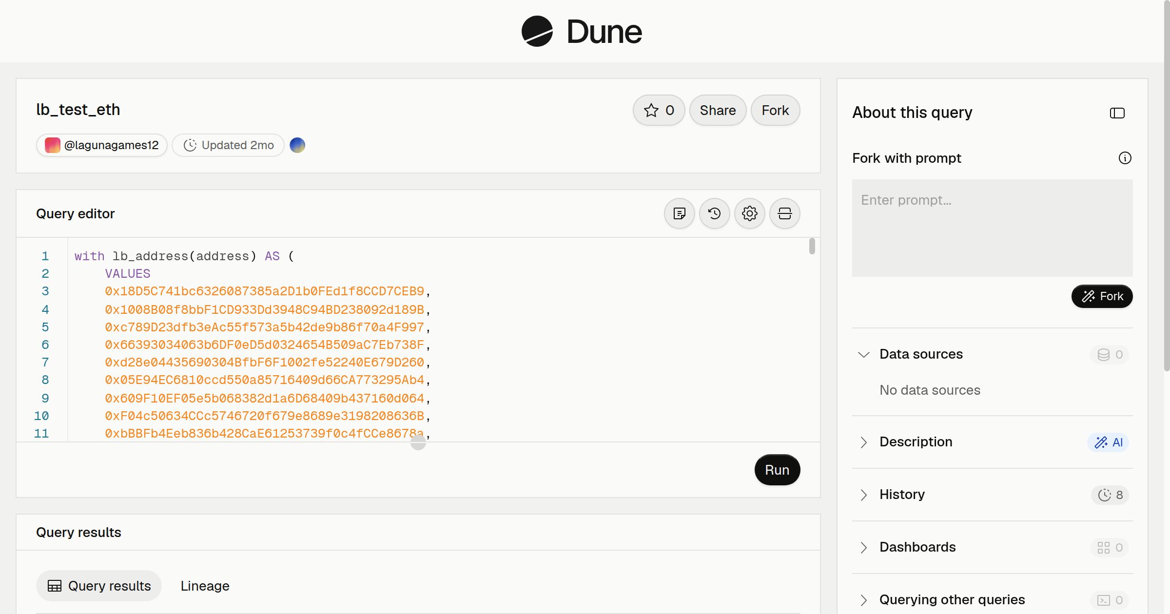 lb_test_eth | Dune