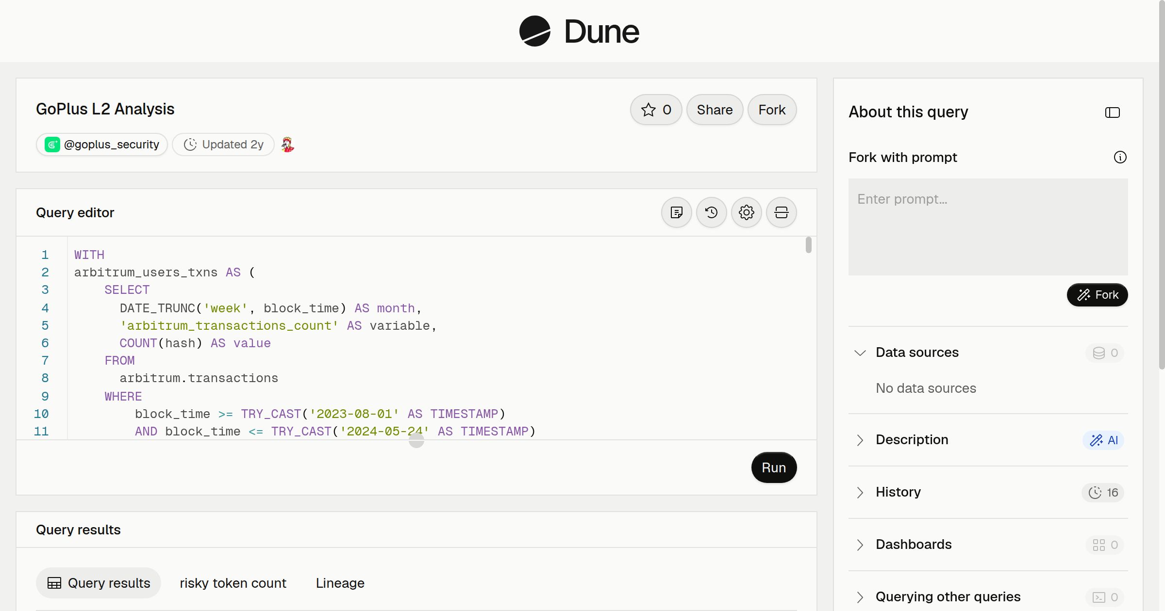 GoPlus L2 Analysis | Dune