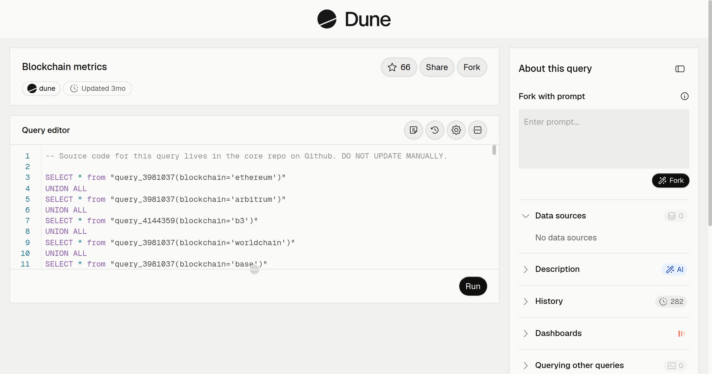 Blockchain metrics | Dune