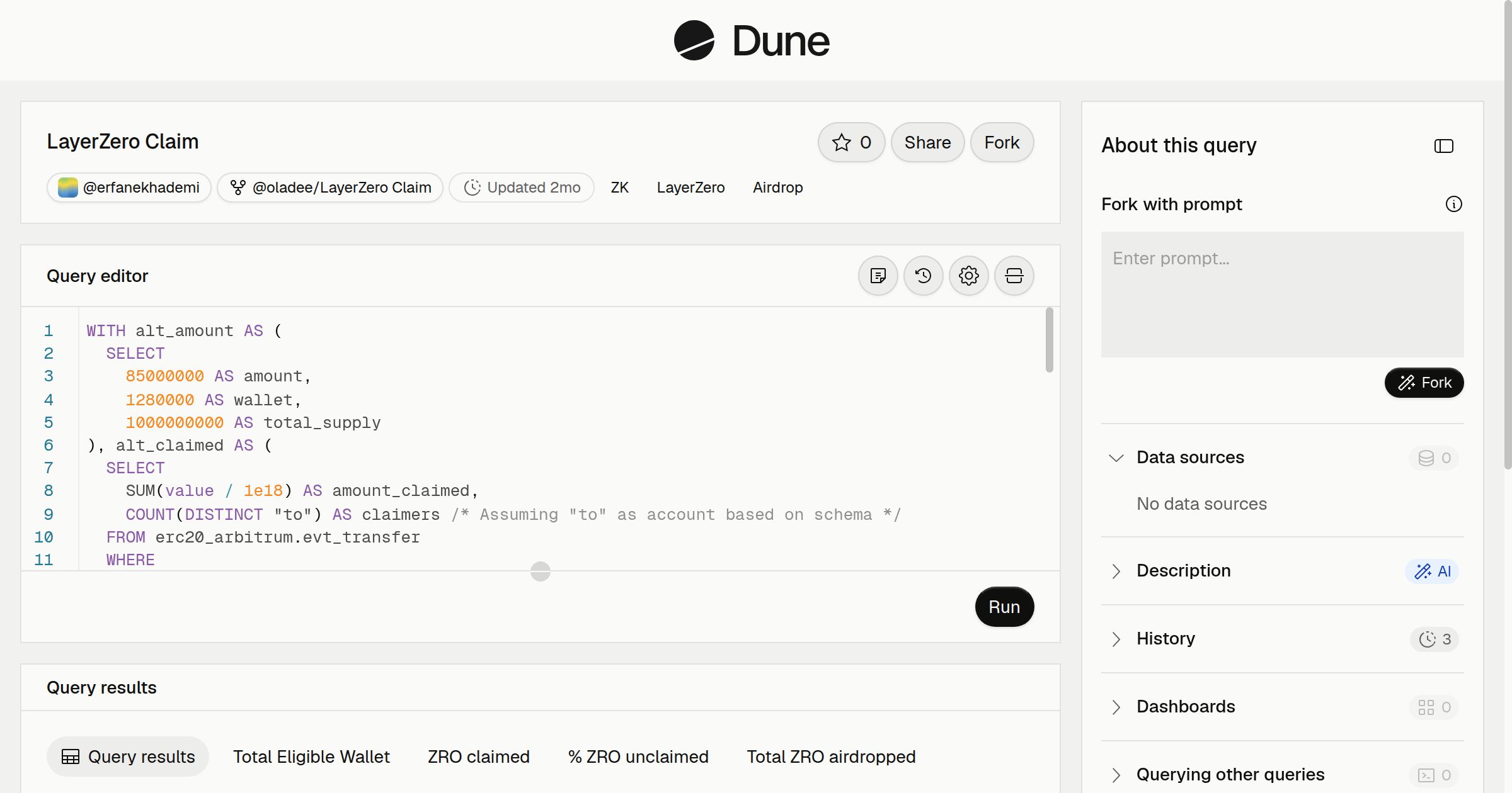 LayerZero Claim | Dune