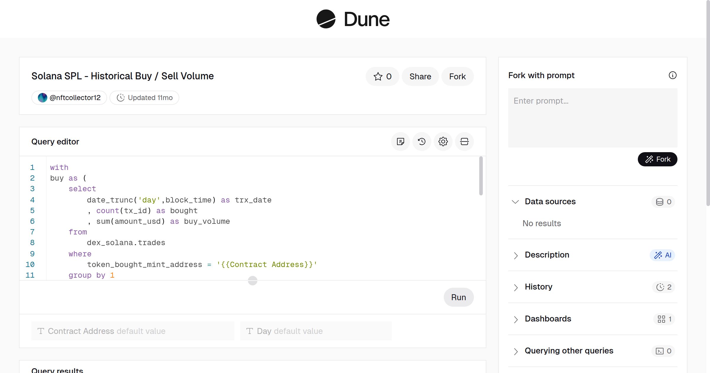 Solana SPL - Historical Buy / Sell Volume | Dune