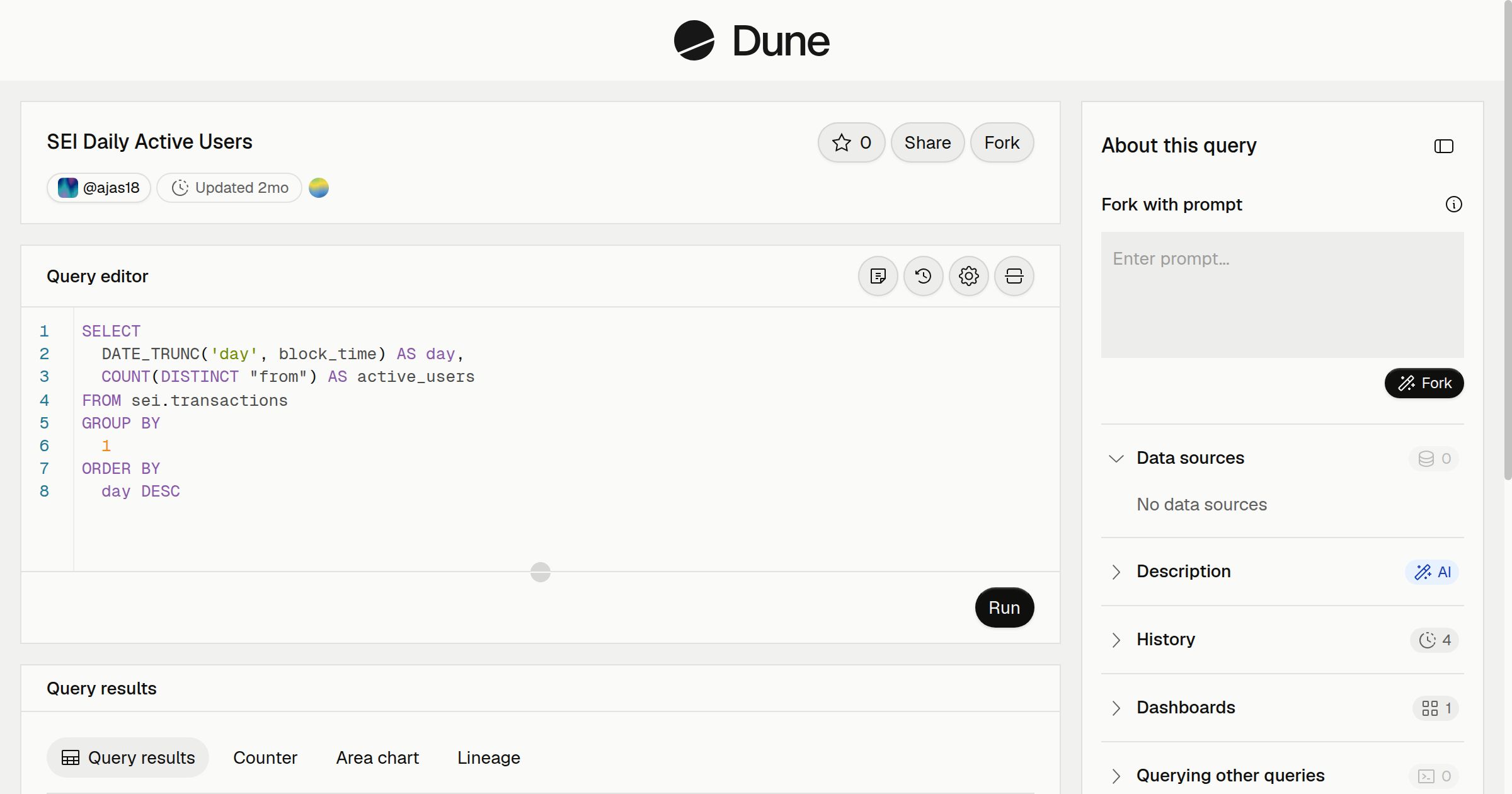 SEI Daily Active Users | Dune