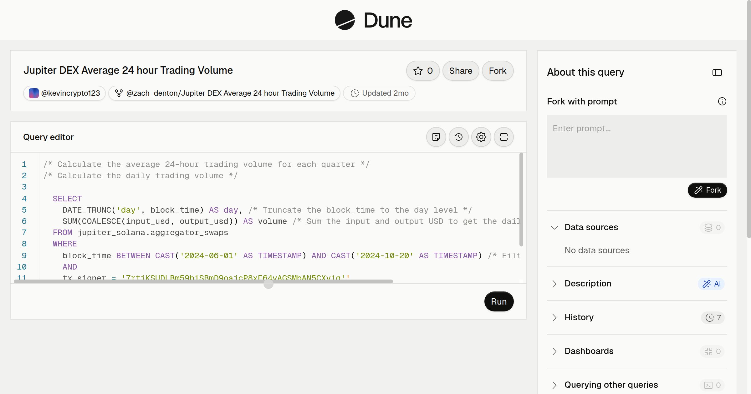 Jupiter DEX Average 24 hour Trading Volume | Dune