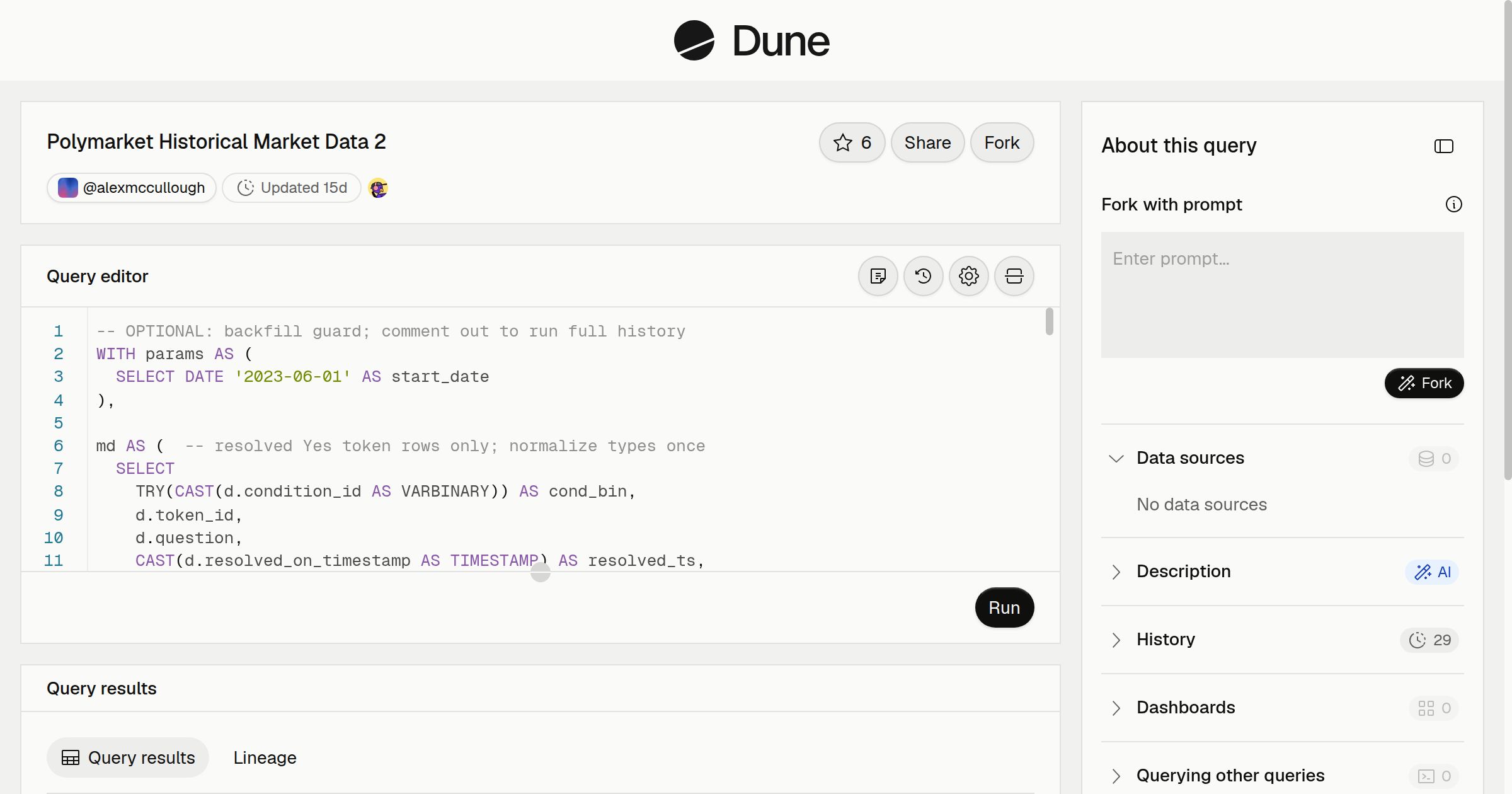Polymarket Historical Market Data 2 | Dune