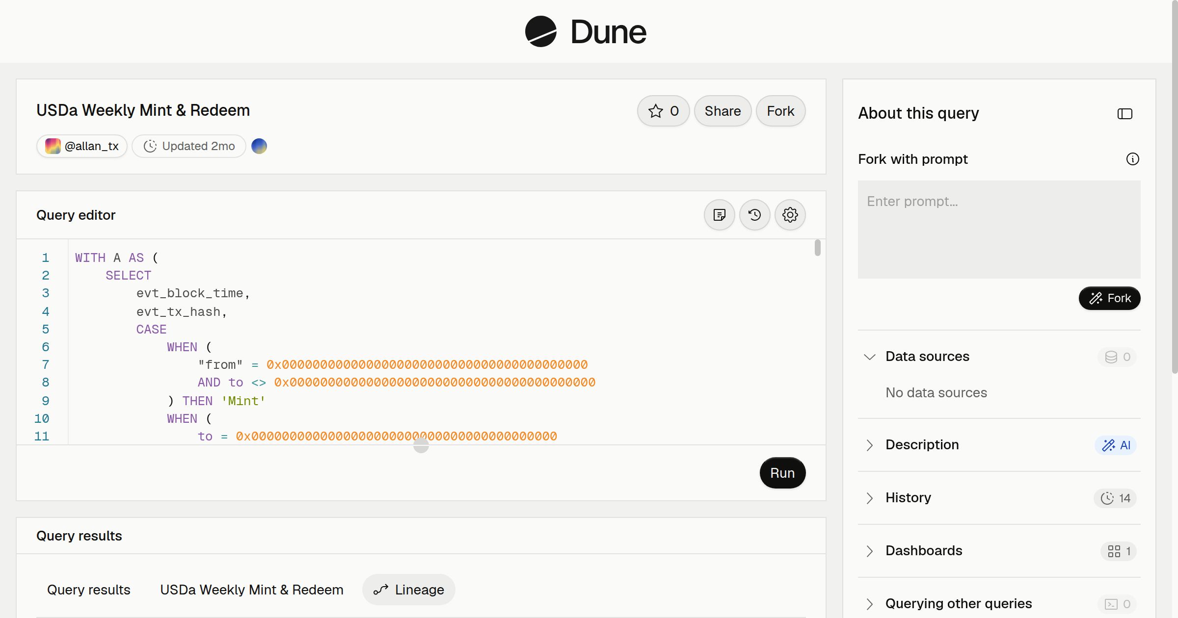 USDa Weekly Mint & Redeem | Dune