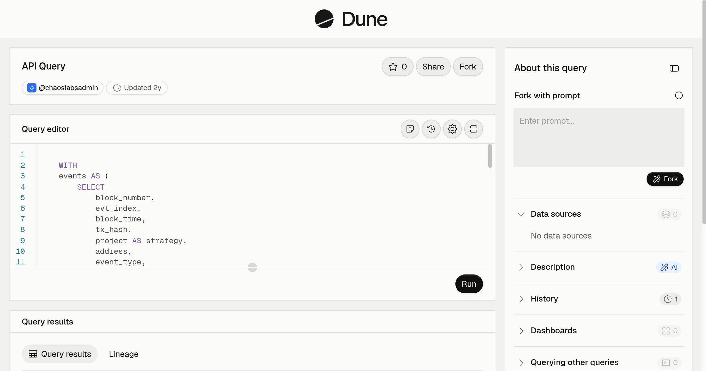 API Query | Dune