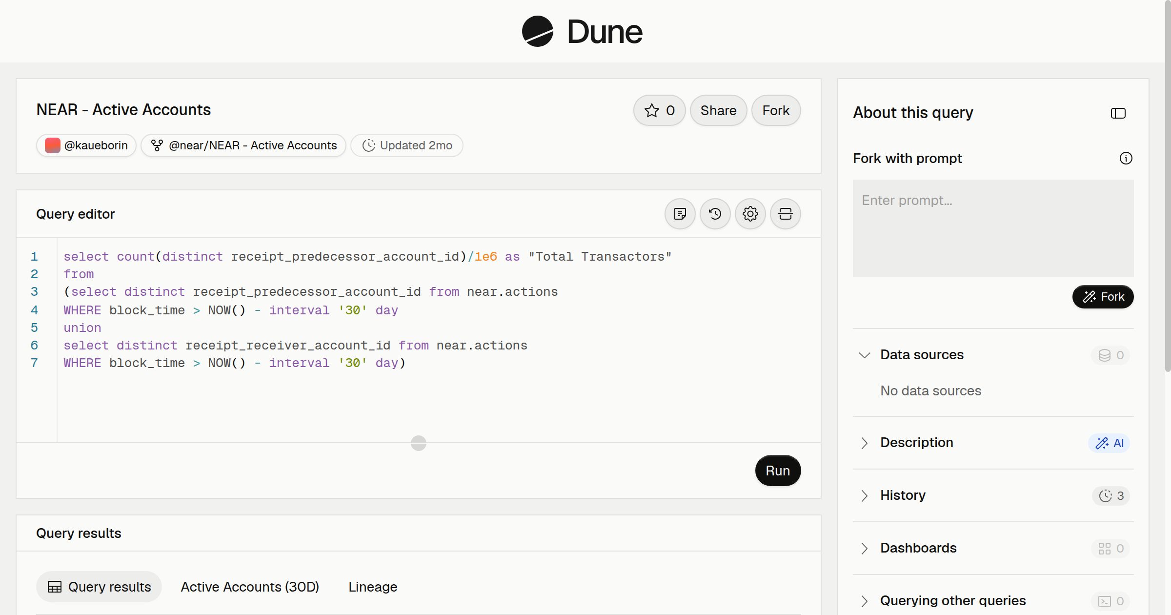 NEAR - Active Accounts | Dune