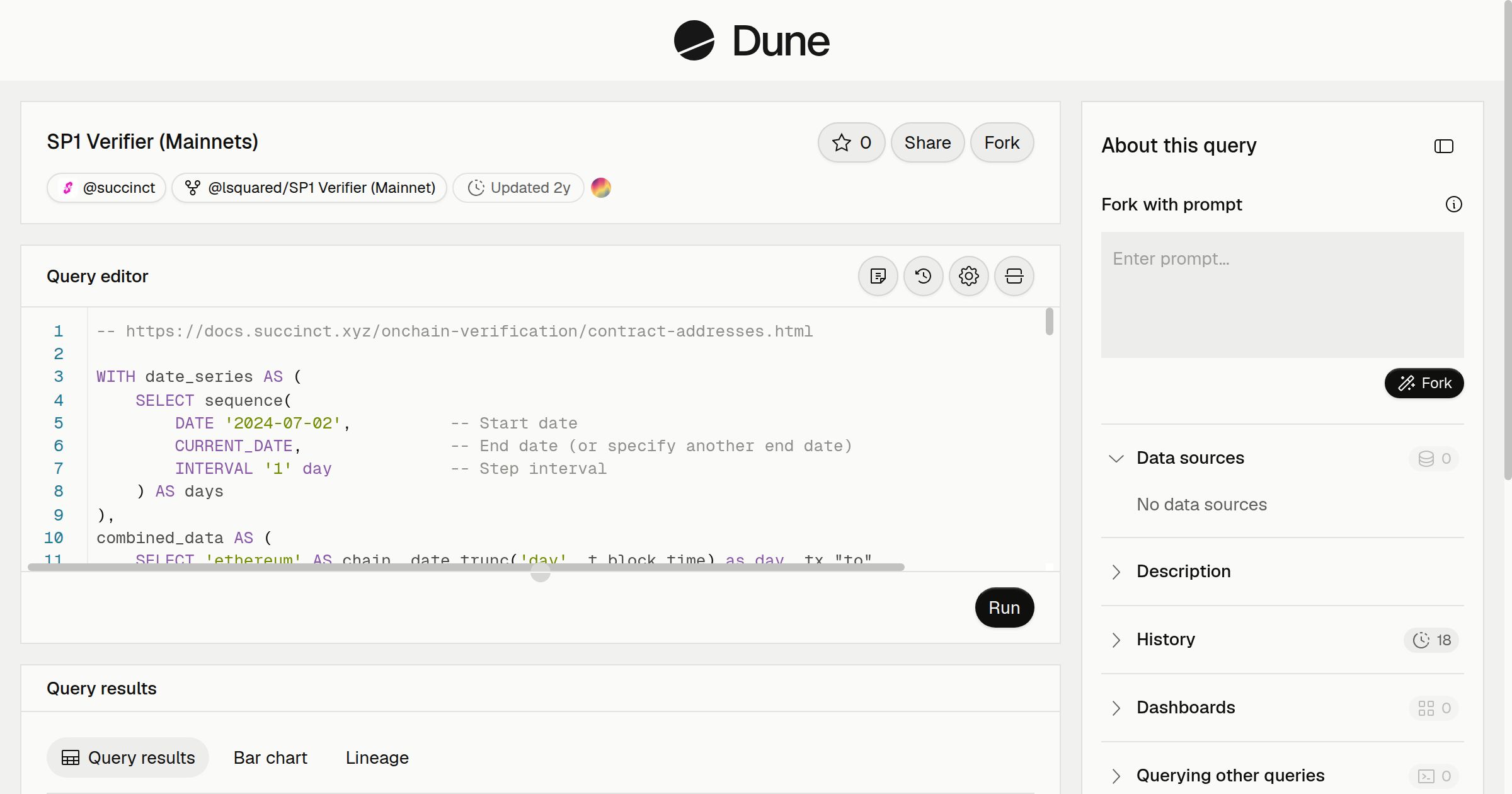SP1 Verifier (Mainnets) | Dune