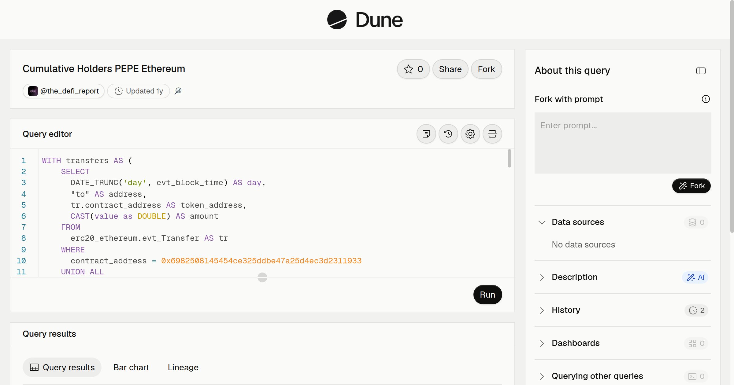 Cumulative Holders PEPE Ethereum | Dune