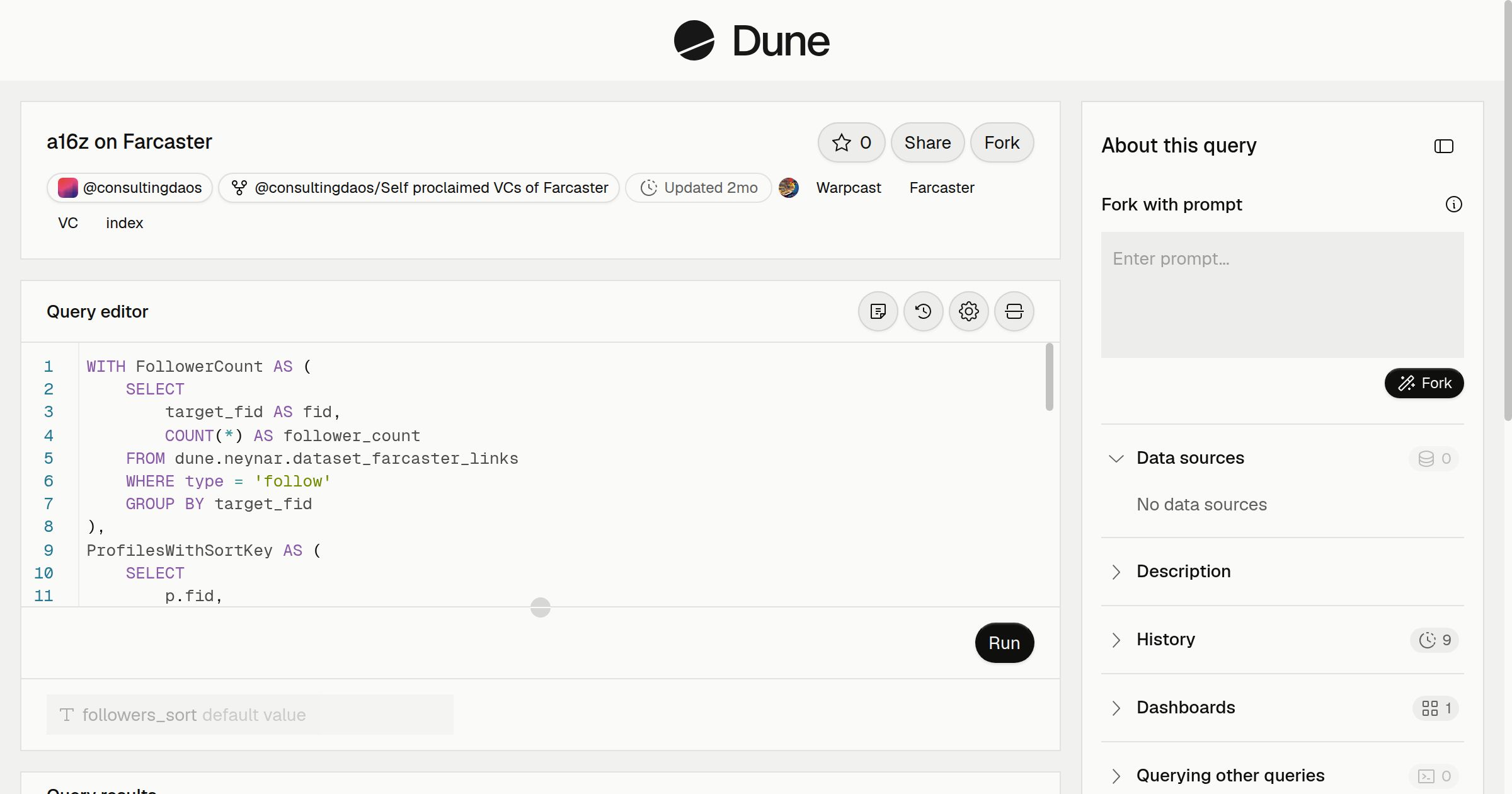 a16z on Farcaster | Dune