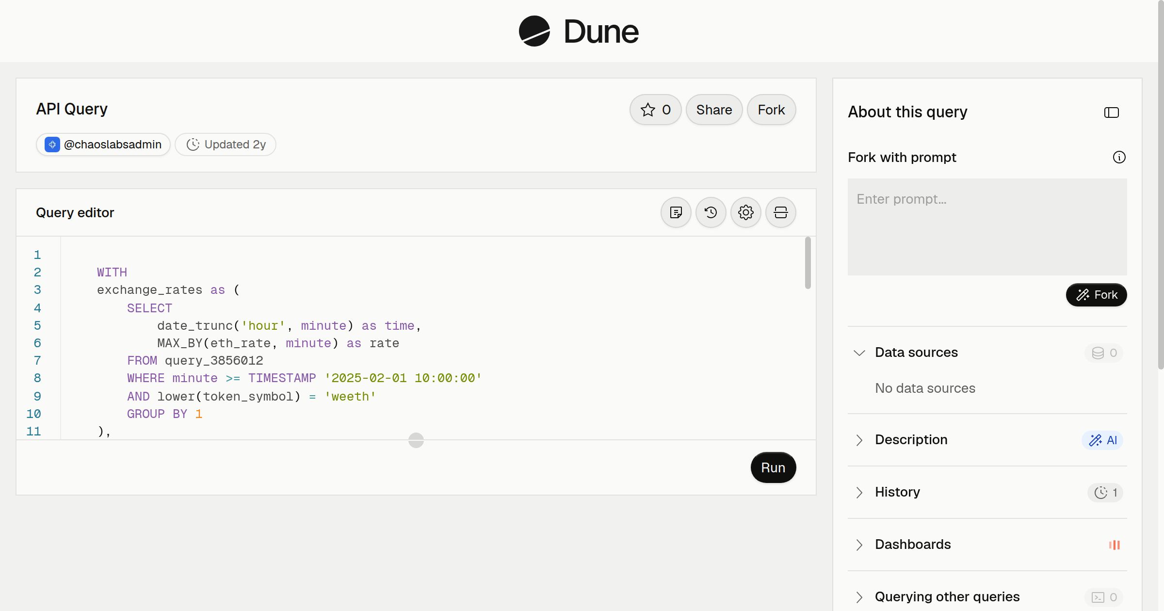 API Query | Dune