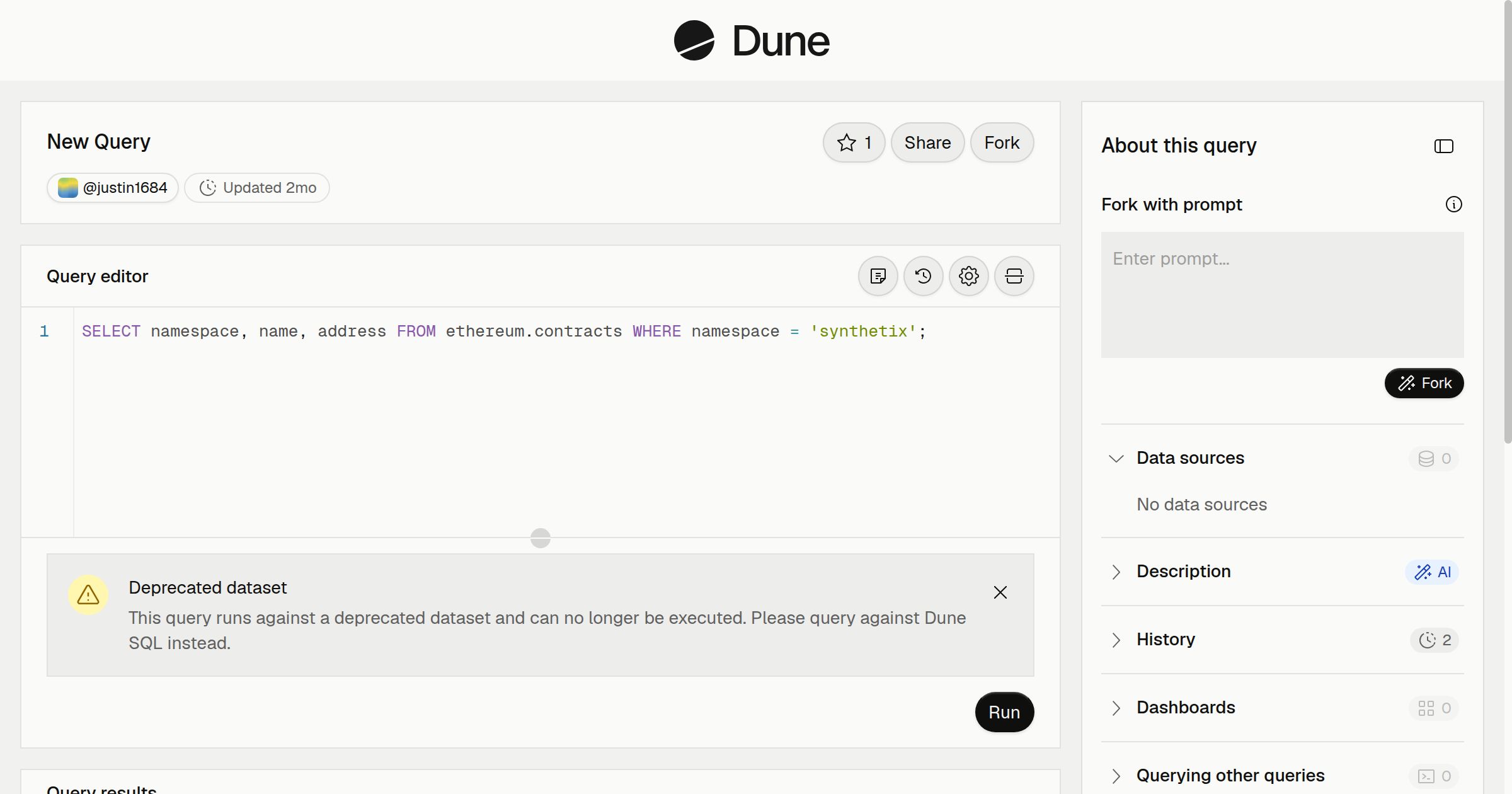 New Query | Dune