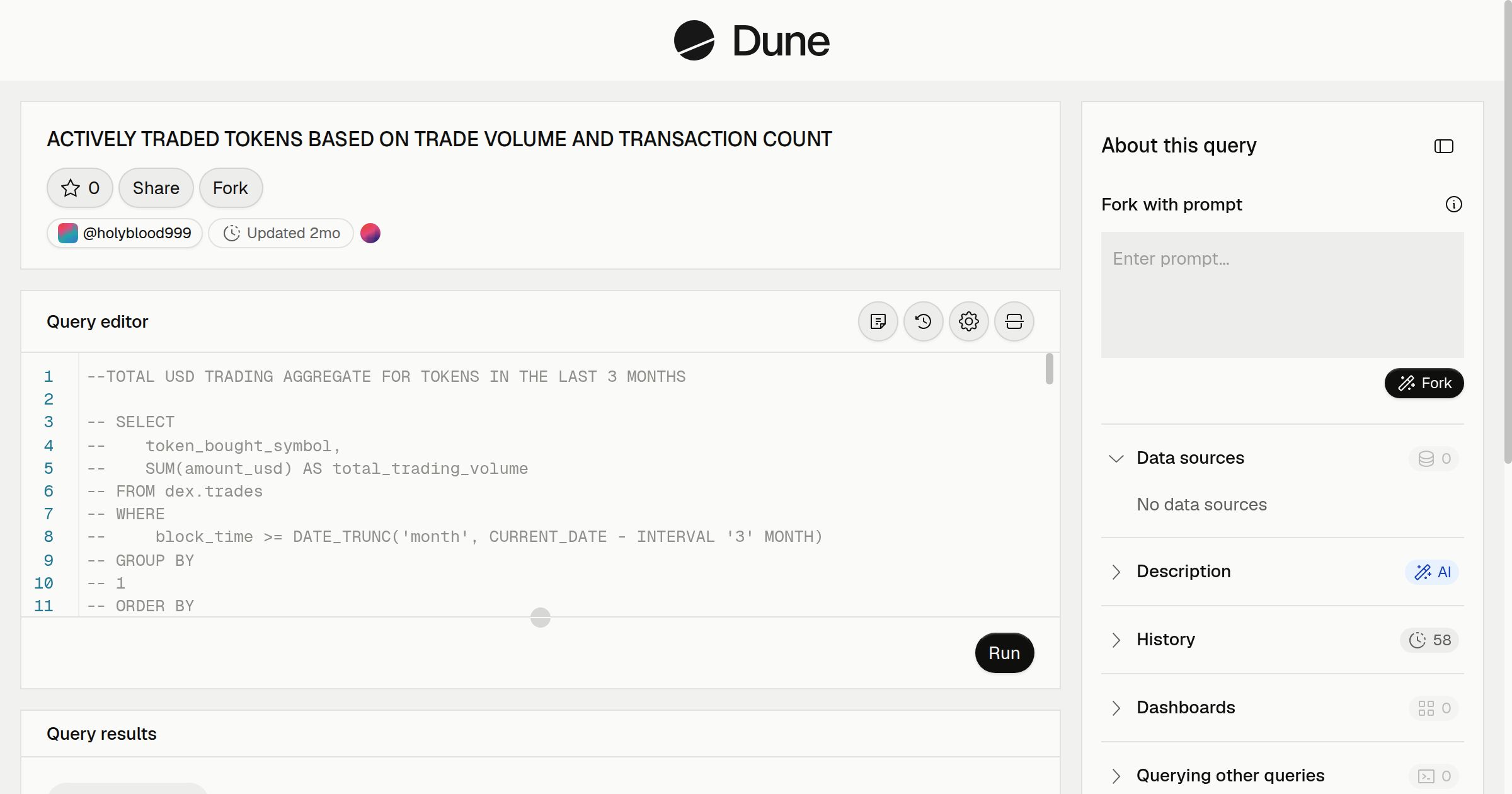 ACTIVELY TRADED TOKENS BASED ON TRADE VOLUME AND TRANSACTION COUNT | Dune
