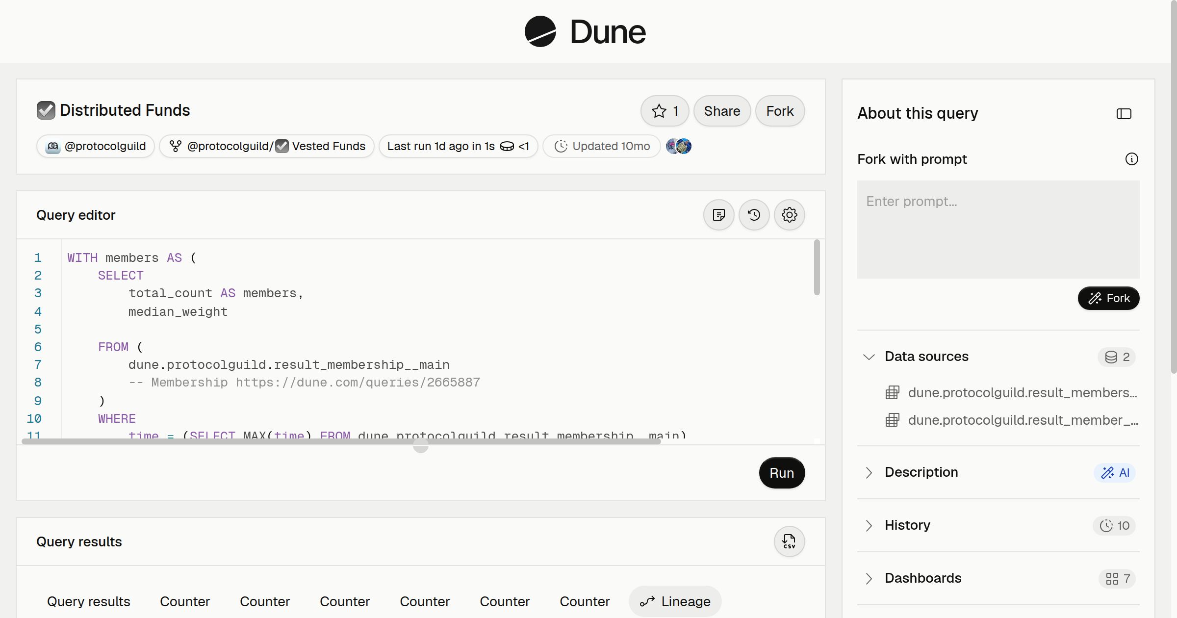 ☑️ Distributed Funds | Dune