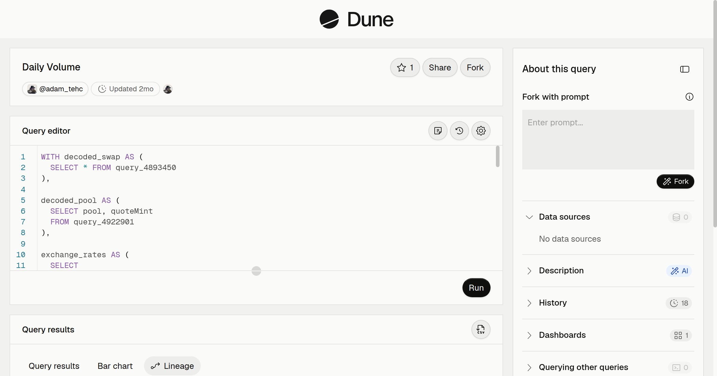 Daily Volume | Dune