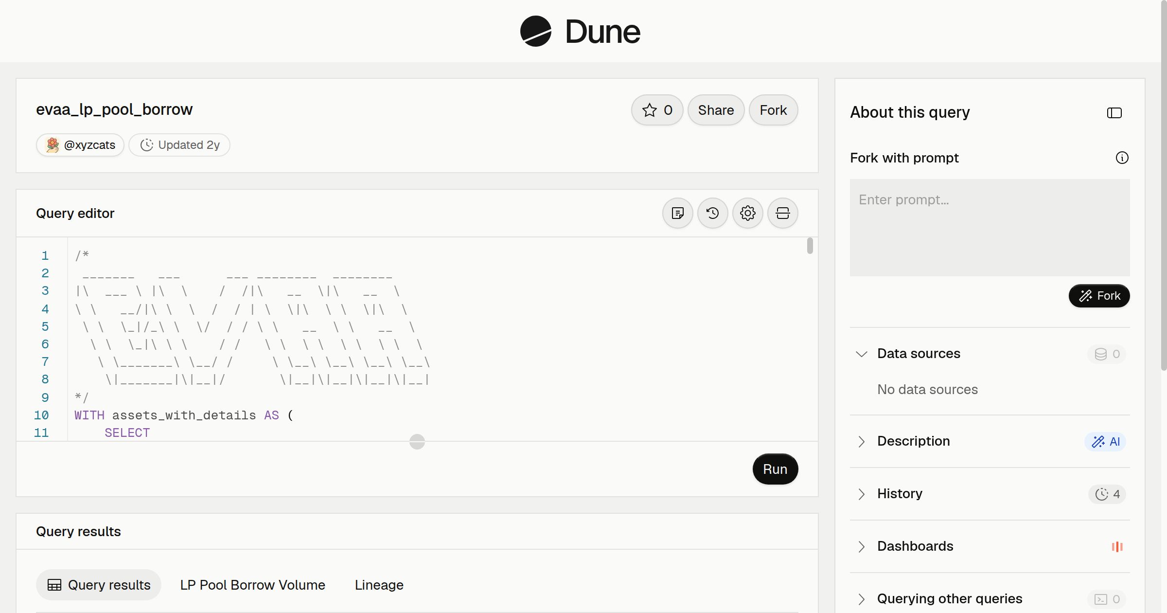 evaa_lp_pool_borrow | Dune