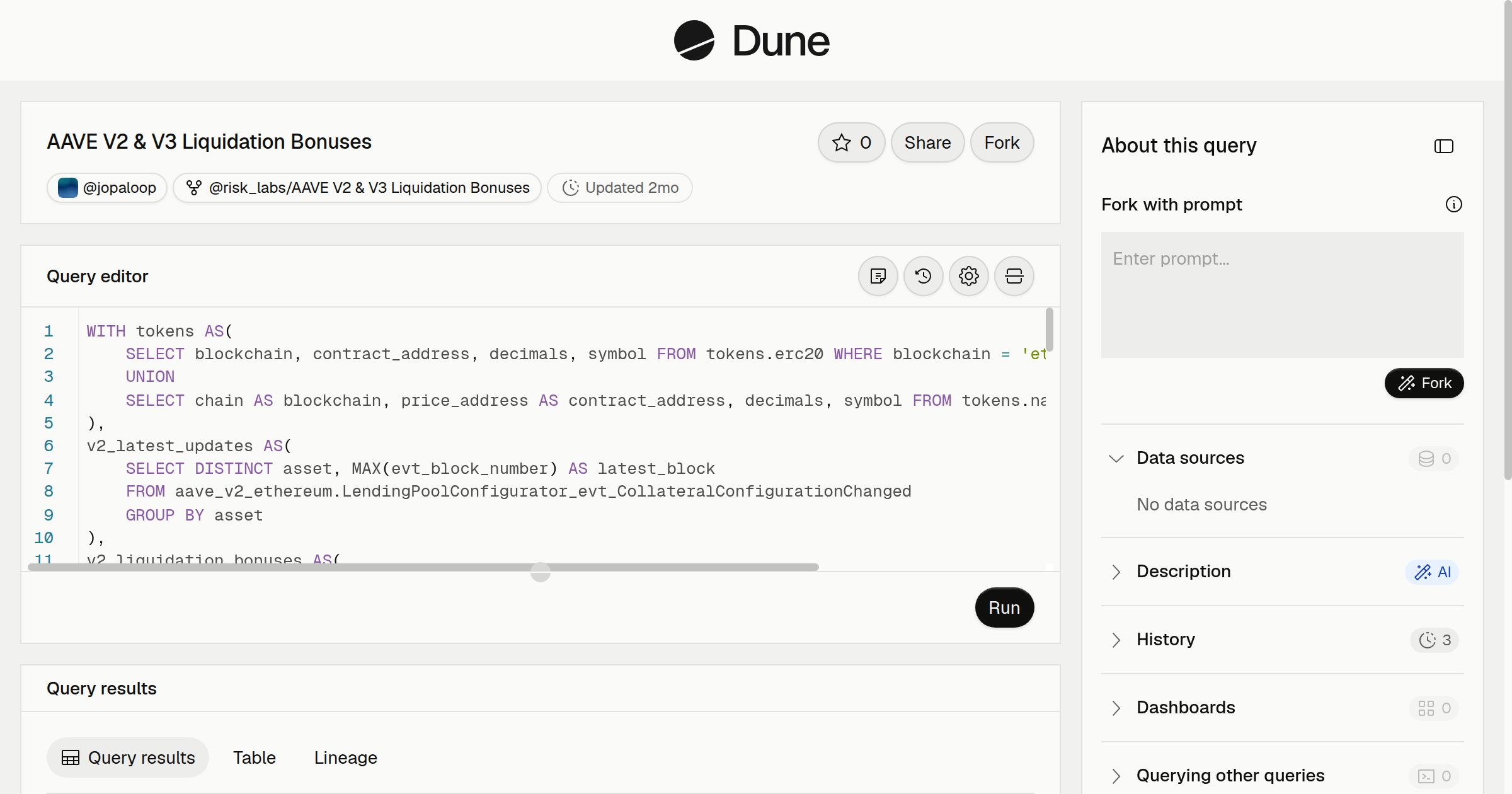 AAVE V2 & V3 Liquidation Bonuses | Dune