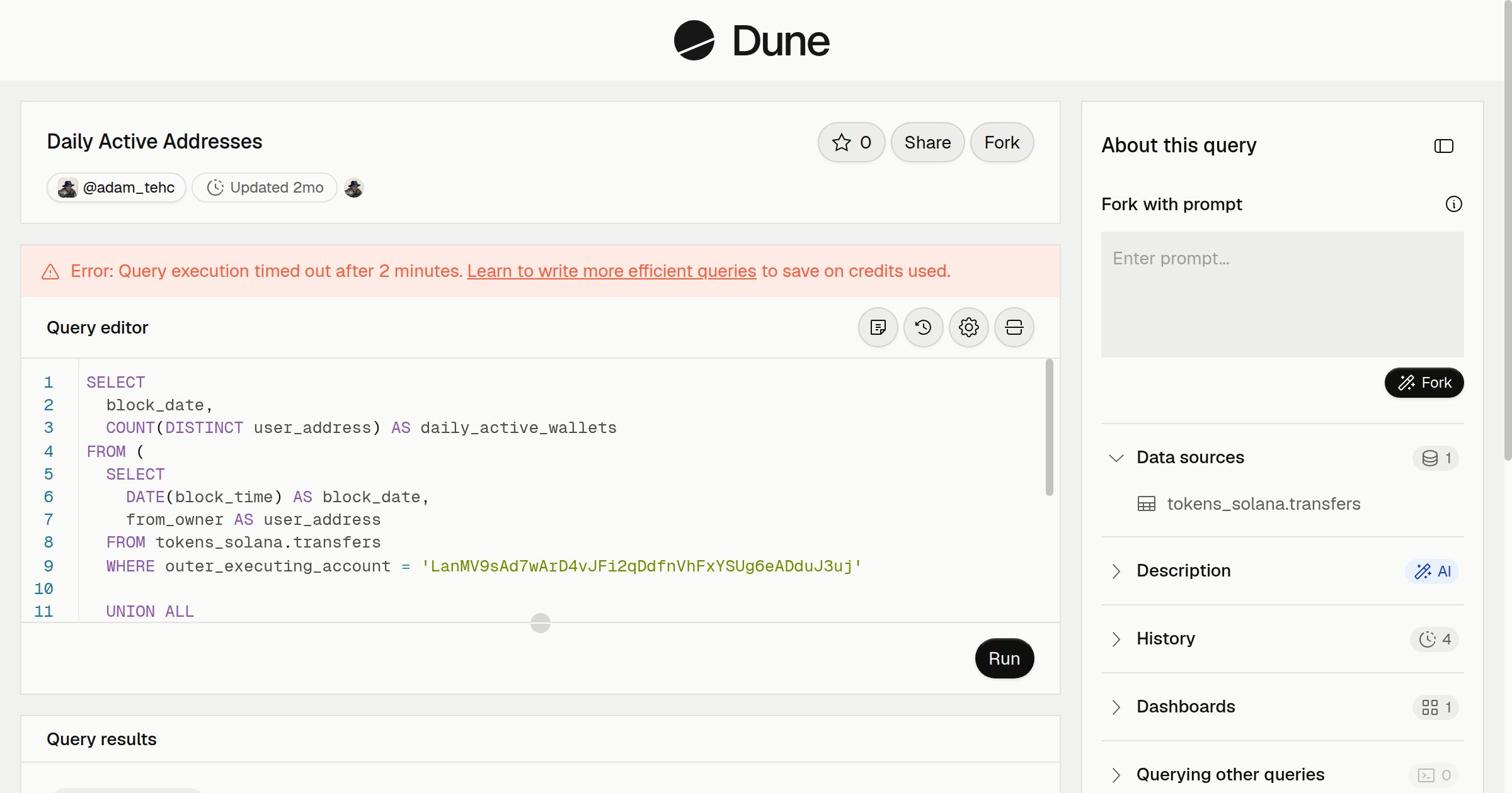 Daily Active Addresses | Dune