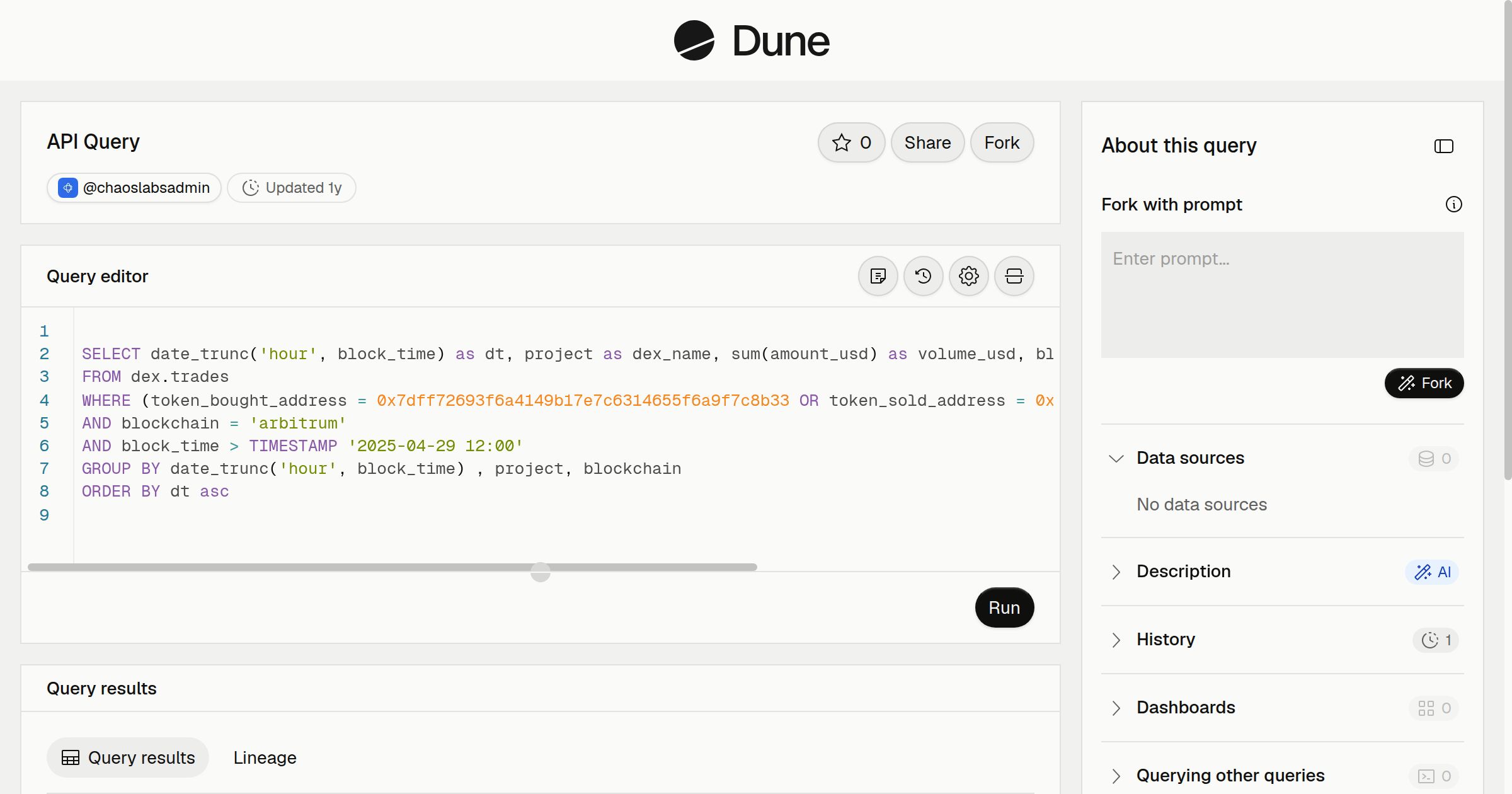 API Query | Dune