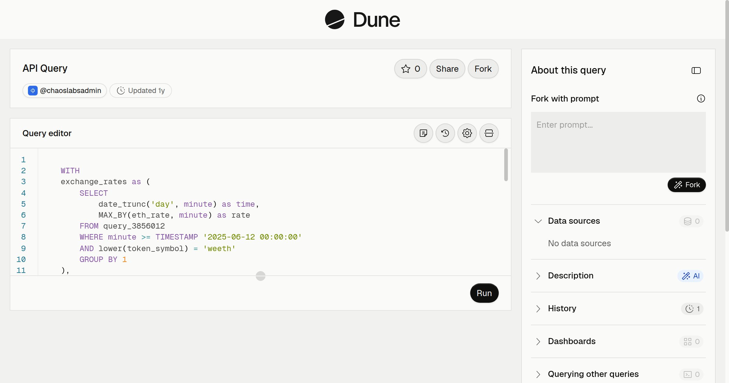 API Query | Dune