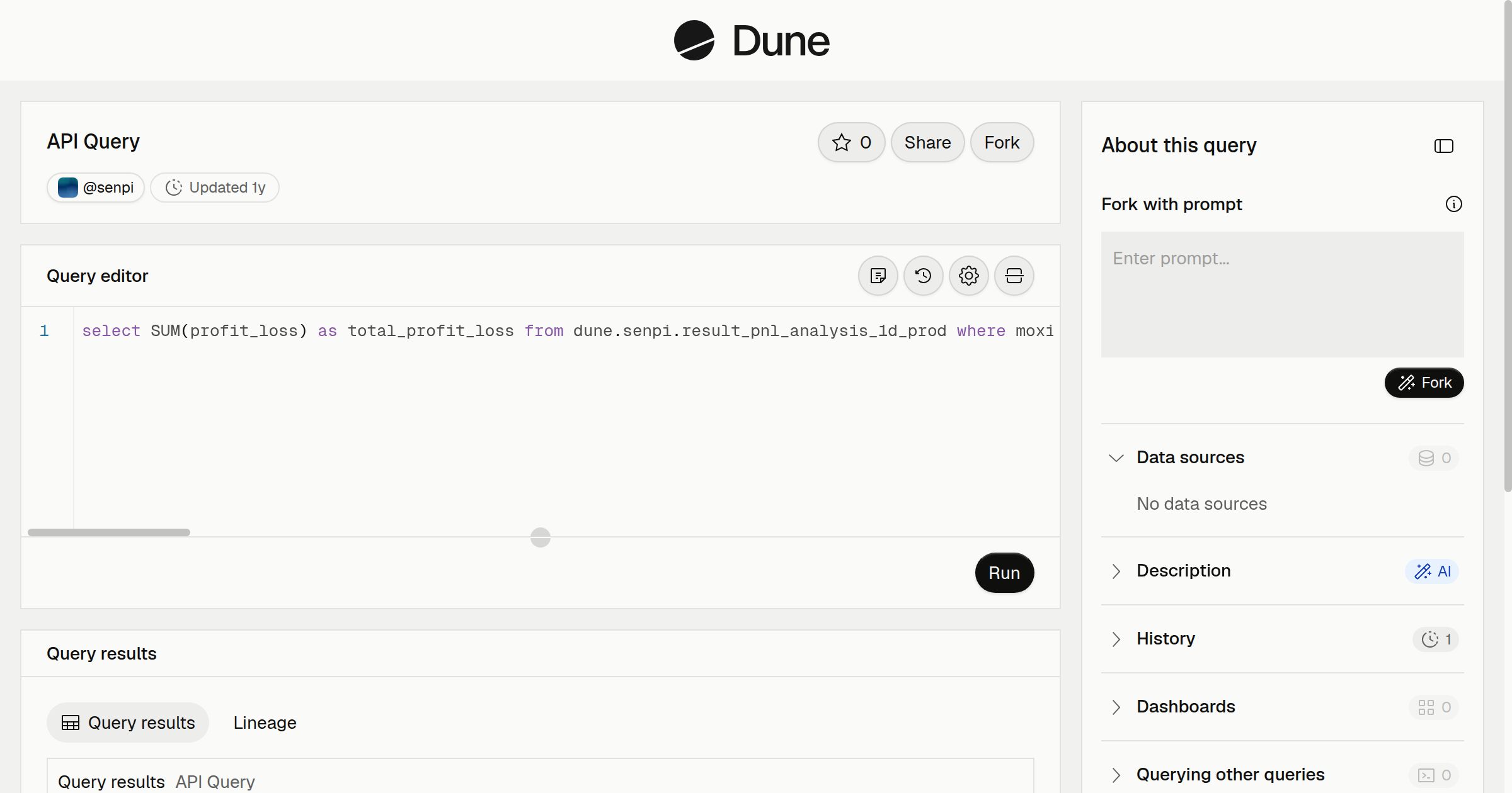 API Query | Dune