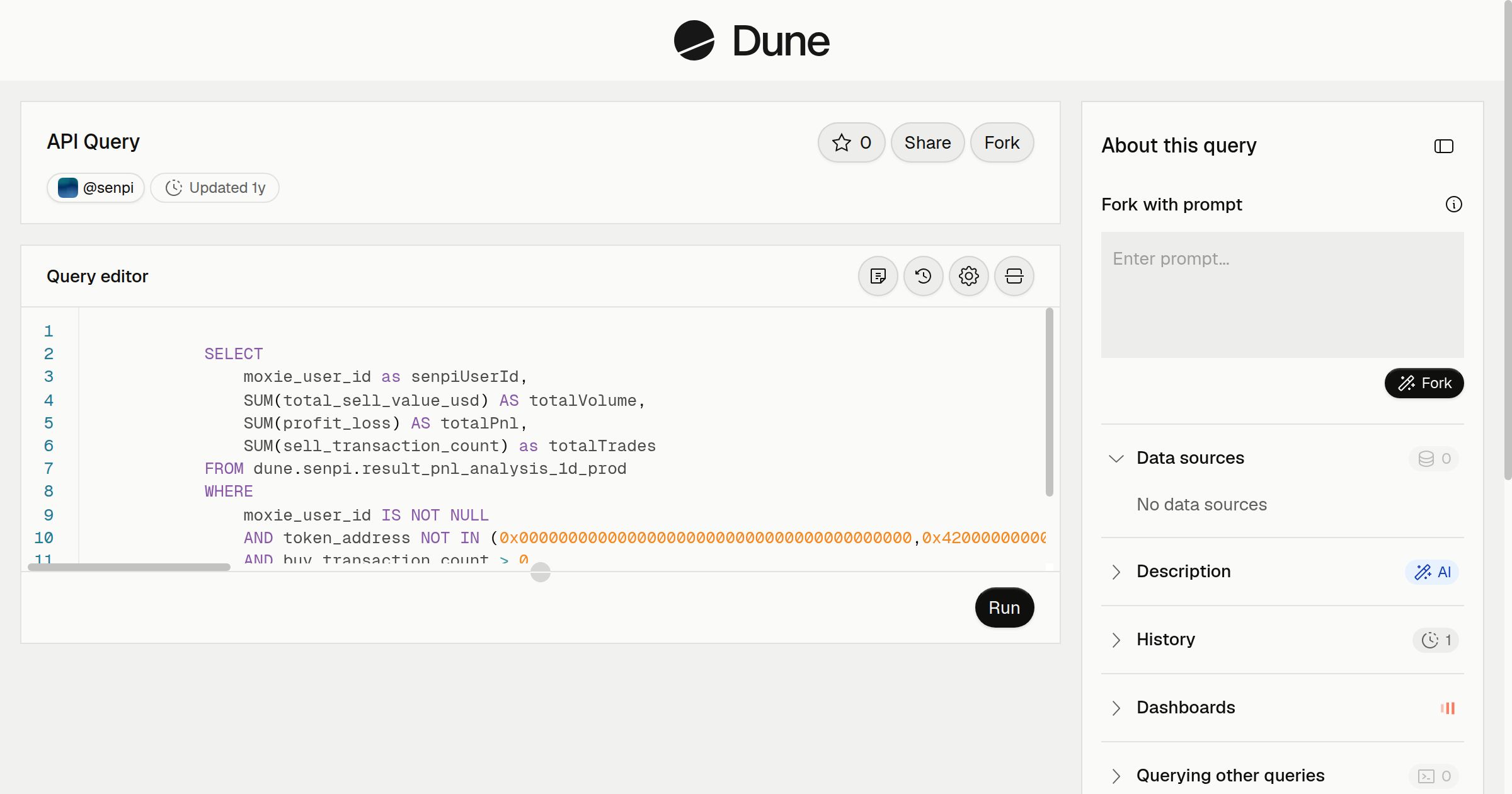 API Query | Dune