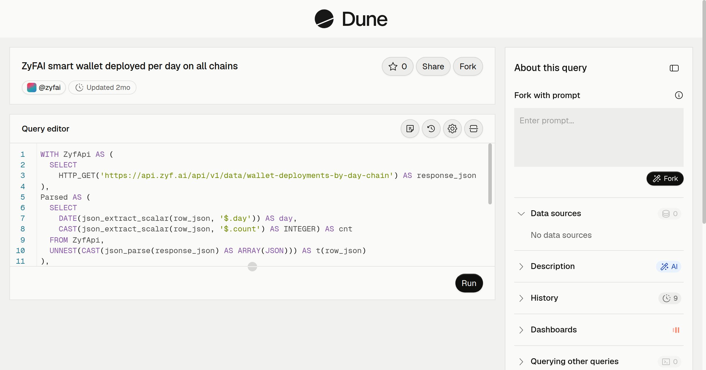 ZyFAI smart wallet deployed per day on all chains | Dune